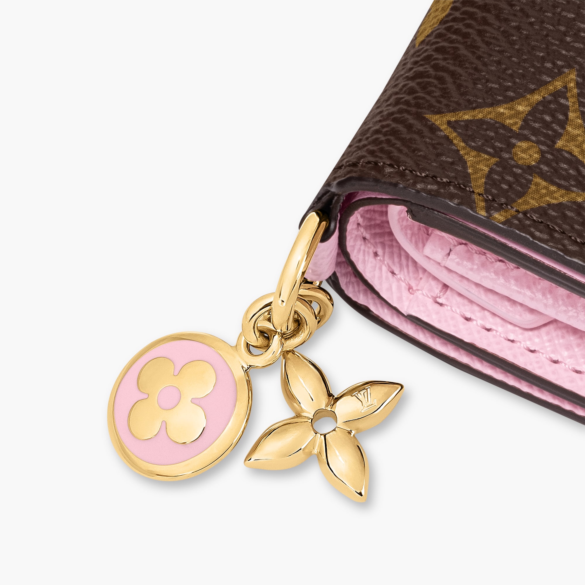 Louis Vuitton Small Wallet Pink LV Charms Pocket Wallet Pink