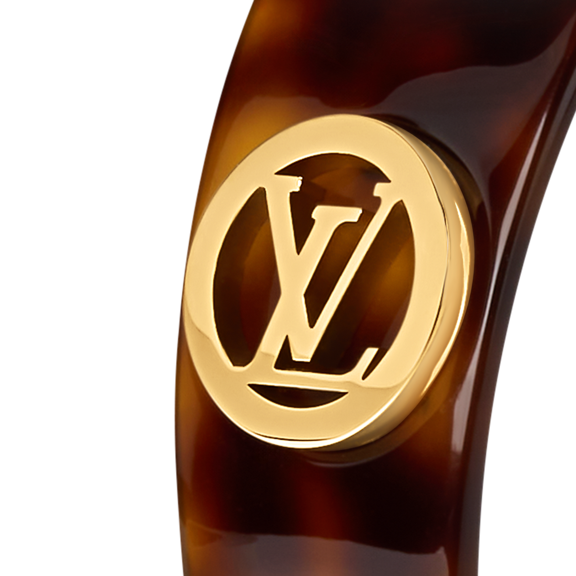 Louis Vuitton Rust-Brown Padded Headband with Gold LV Emblem LV Outline Headband $540 Mng & Mng Reverse main image 3