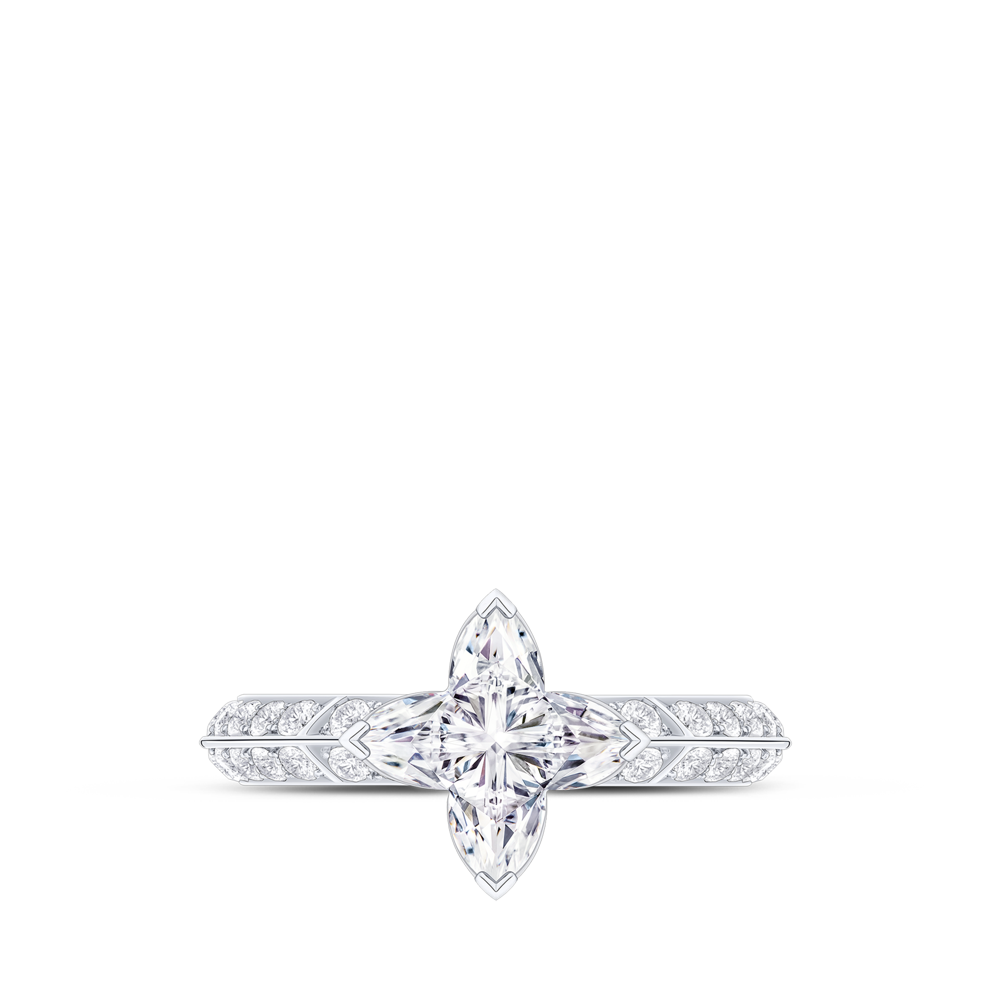 LV Diamonds Pavé Solitaire 戒指 - 配LV Monogram Star 切割鑽石  in 珠寶系列