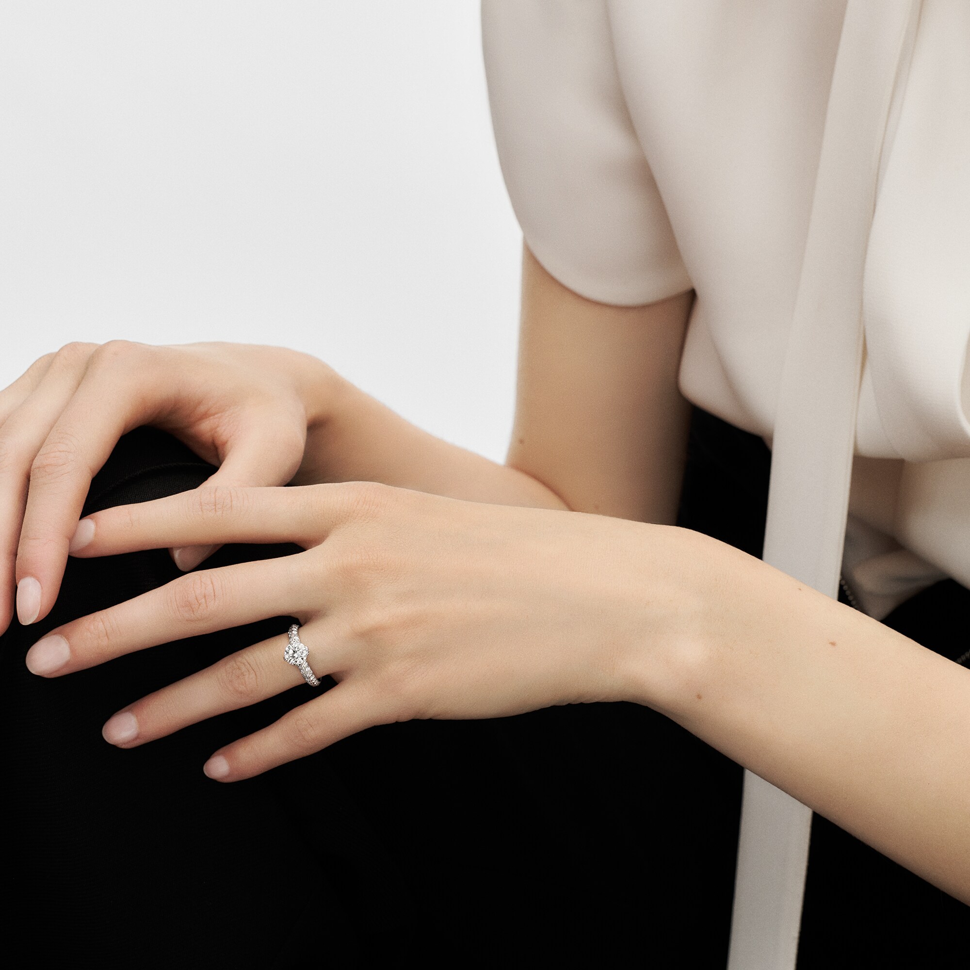 LV Diamonds Pavé 單顆寶石戒指 - 配圓形明亮式切割單枚鑽石  in 珠寶系列