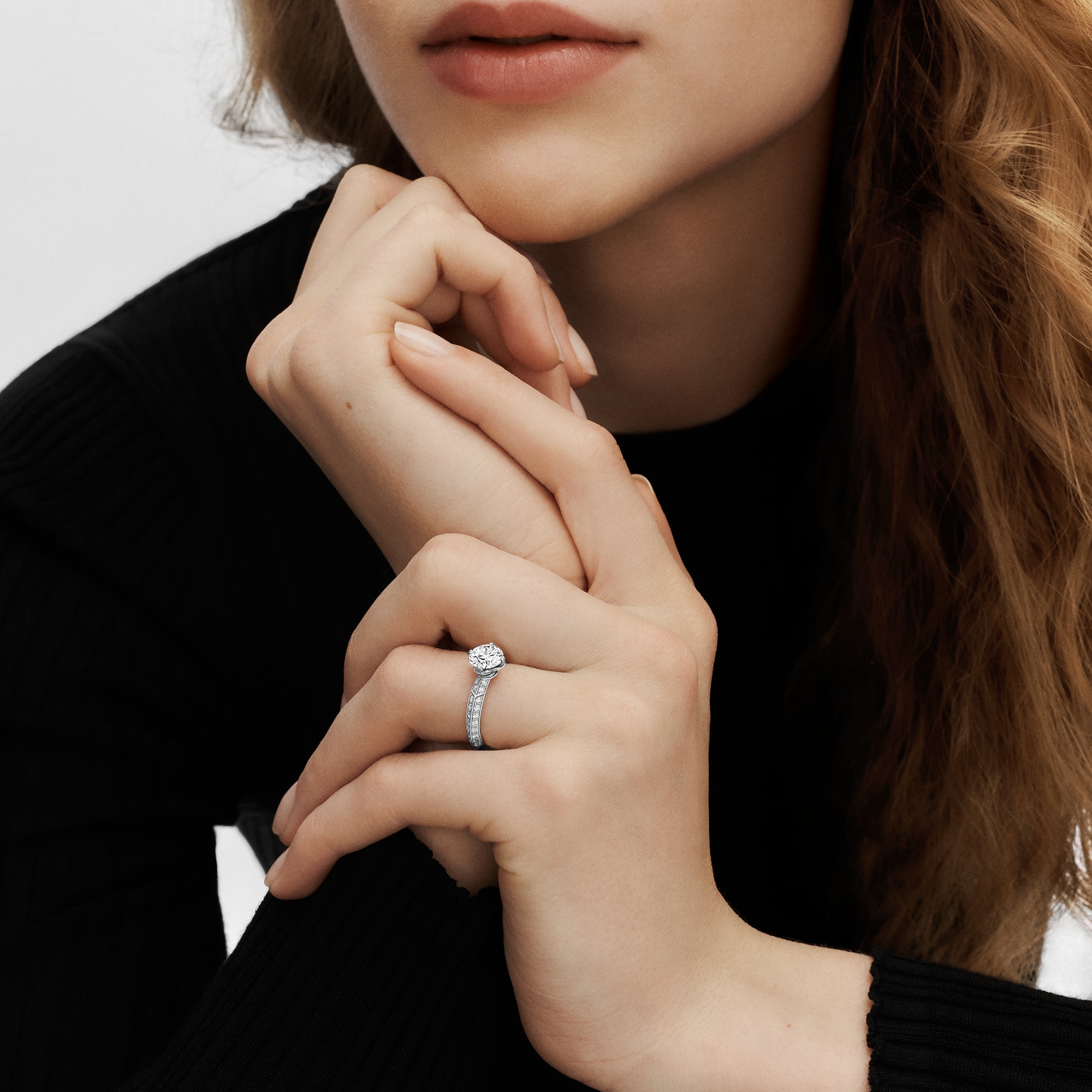 LV Diamonds Pavé 單顆寶石戒指 - 配圓形明亮式切割單枚鑽石  in 珠寶系列