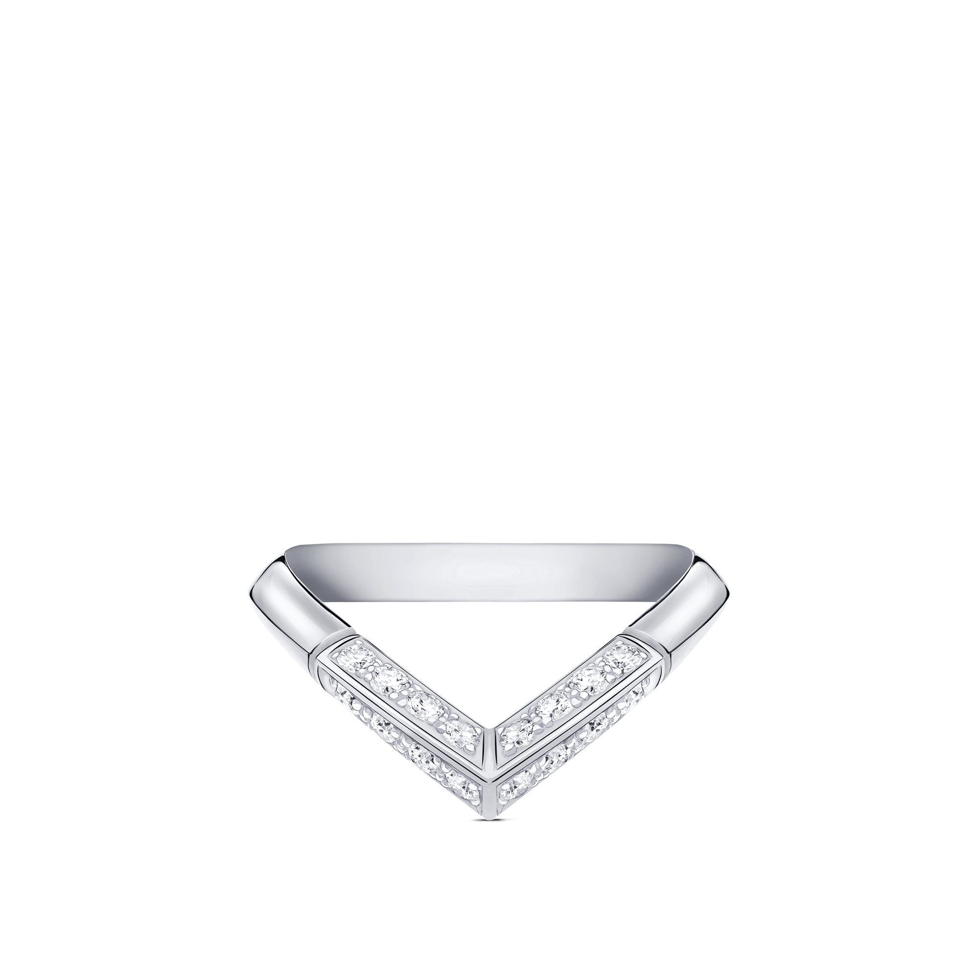 LV Diamonds Pavé V Ring, Platinum  in Jewellery