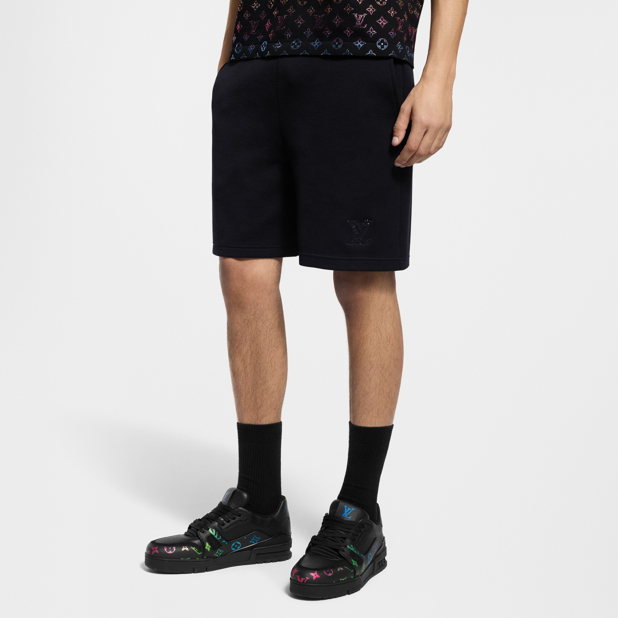 LV Embellished Jersey Shorts  in New