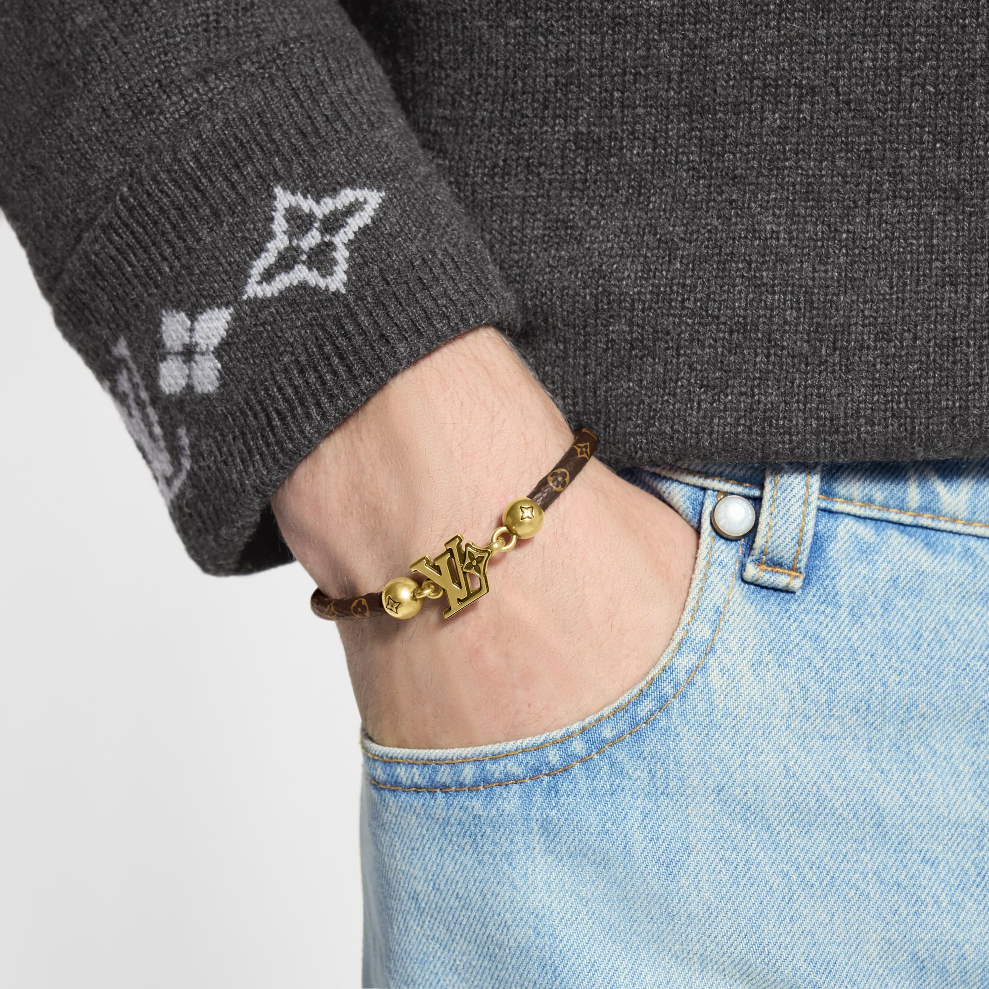 LV Flower Hook Bracelet  in Men
