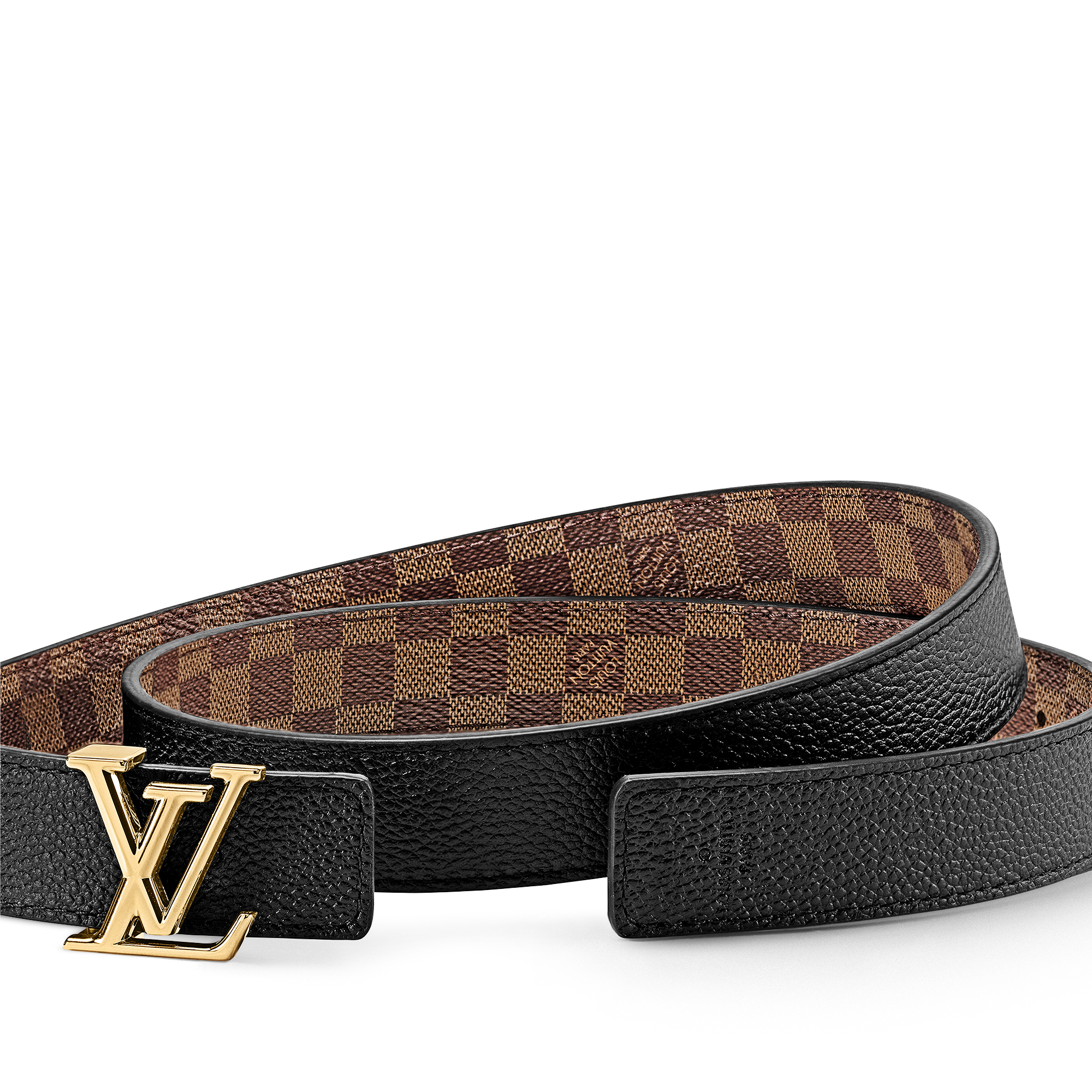LV Iconic 25 MM Reversible Belt Damier Ebène Canvas in Women