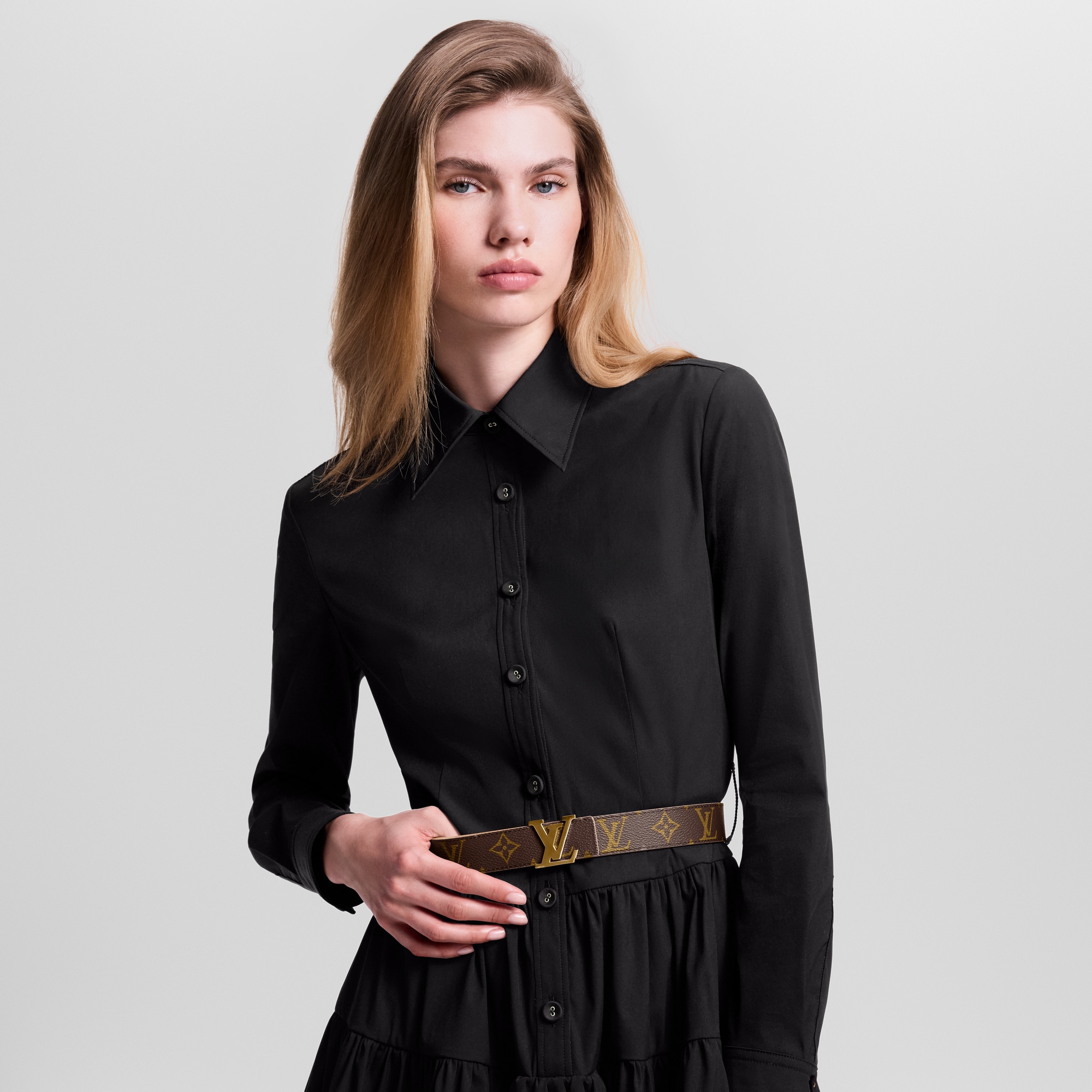 LV Initiales 30毫米雙面皮帶 Monogram 帆布 in 女士