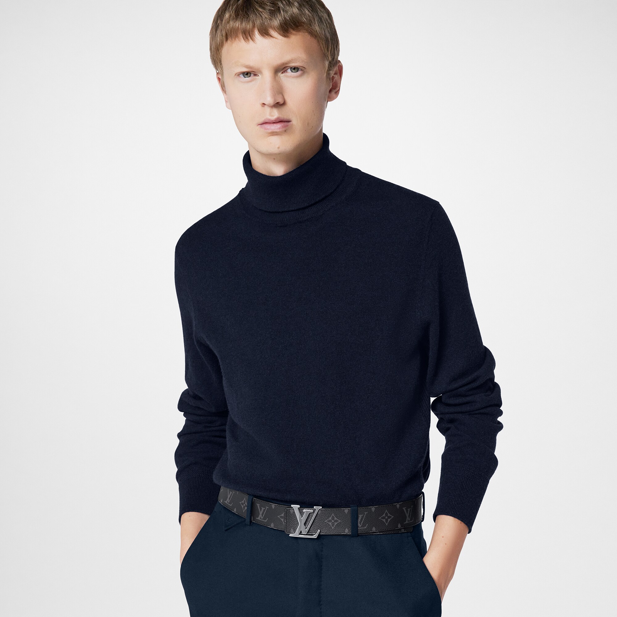 LV Initiales 40毫米雙面皮帶 Monogram Eclipse 帆布 in 男士