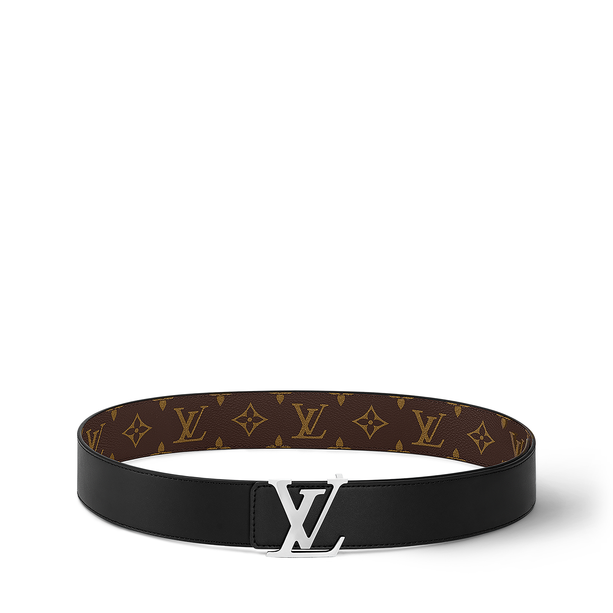 LV Initiales 40毫米雙面皮帶 Monogram Macassar 帆布 in 男士