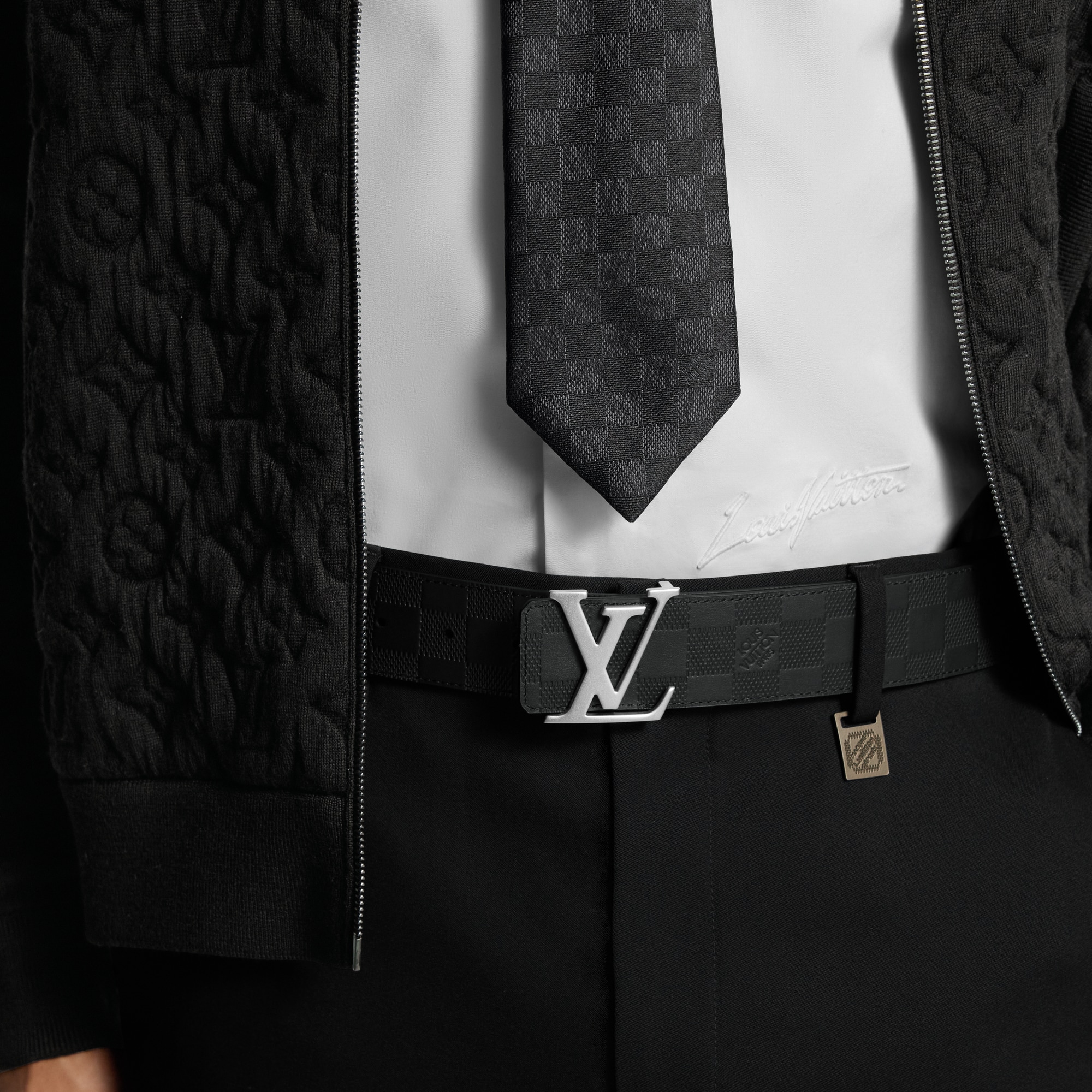 LV Initiales 40毫米雙面皮帶 Damier Infini 皮革 in 男士