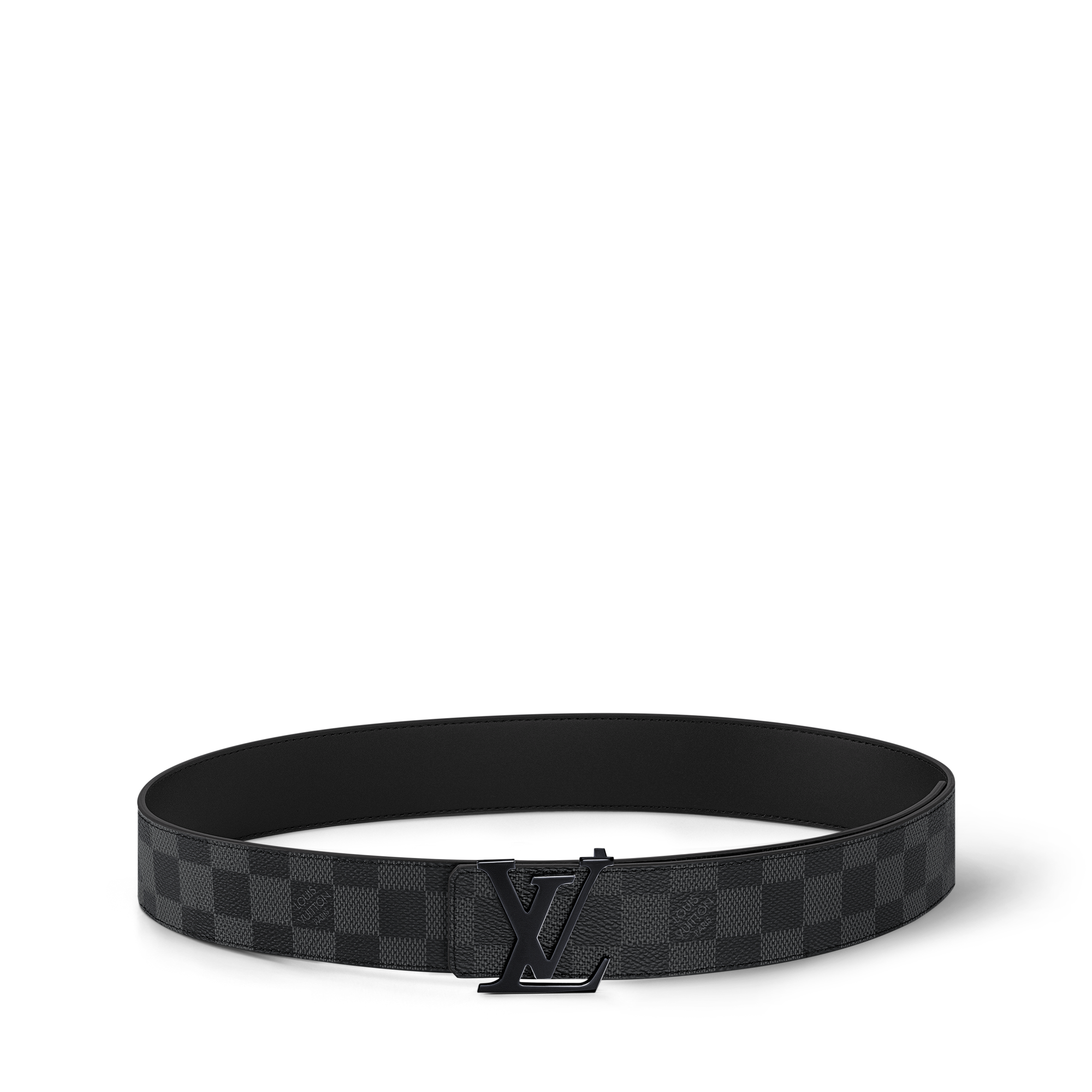 LV Initiales 40毫米雙面皮帶 Damier Graphite 帆布 in 男士