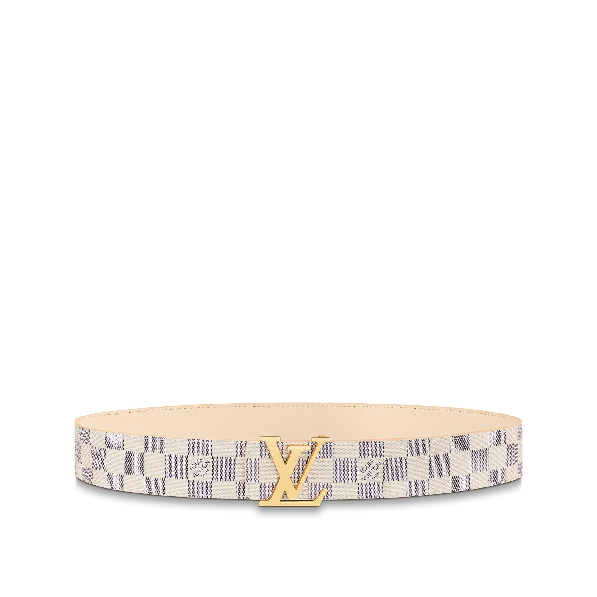 LV Initiales 40毫米雙面皮帶 Damier Azur 帆布 in 女士