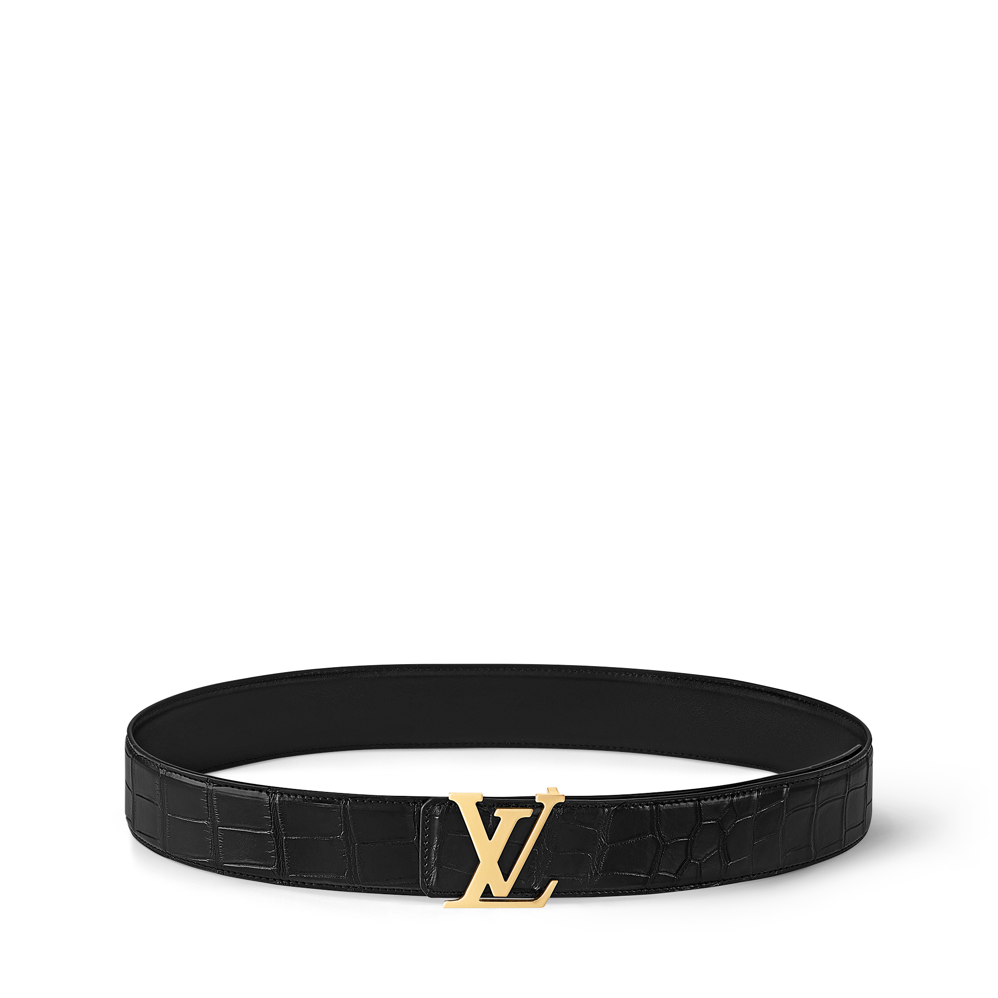 LV Initiales 40mm Reversible Belt Crocodilian Brillant Leather in Men