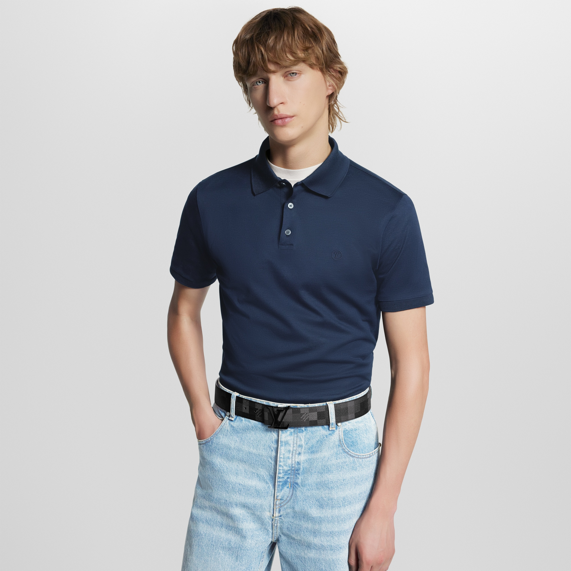 LV Initiales Damoflage 40毫米雙面皮帶 D16 in 男士