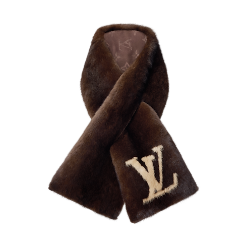 LV Initiales Fur Scarf front view