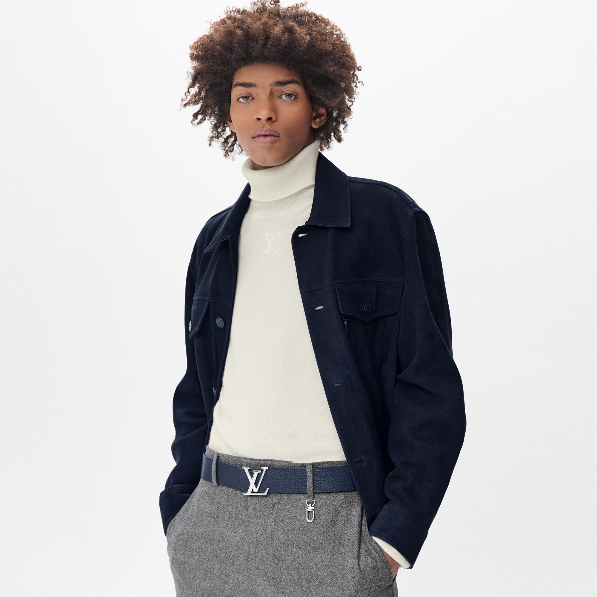 LV Initiales Taurillon 40毫米雙面皮帶 Taurillon 皮革 in 男士