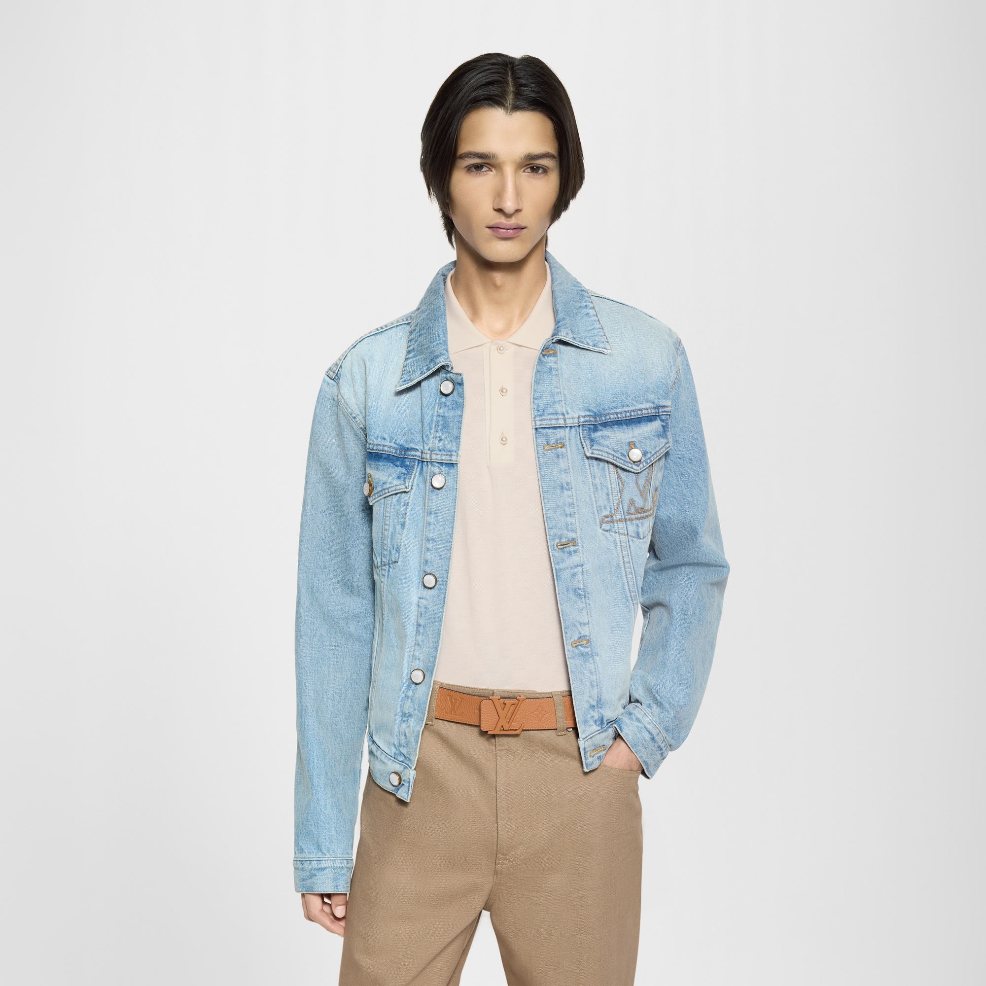 LV Initiales Taurillon Monogram 40毫米雙面皮帶  in 男士