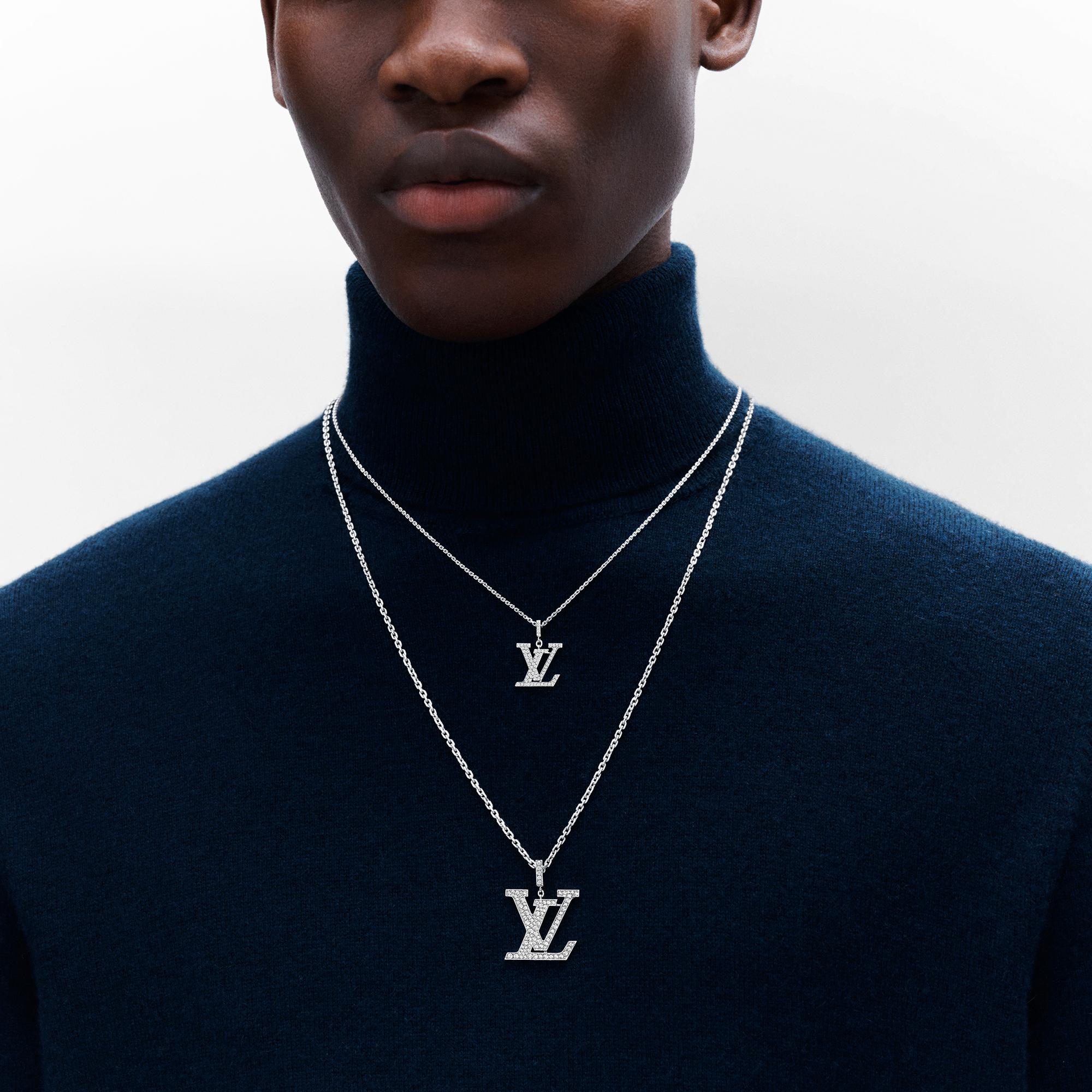 LV Medium Pendant, White Gold And Diamonds  in Jewellery