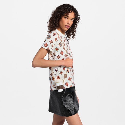 LV Mocha Crossbody Pouch Bag Charm cropped worn view