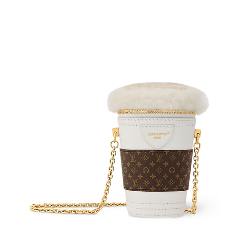 LV Mocha Crossbody Pouch Bag Charm front view