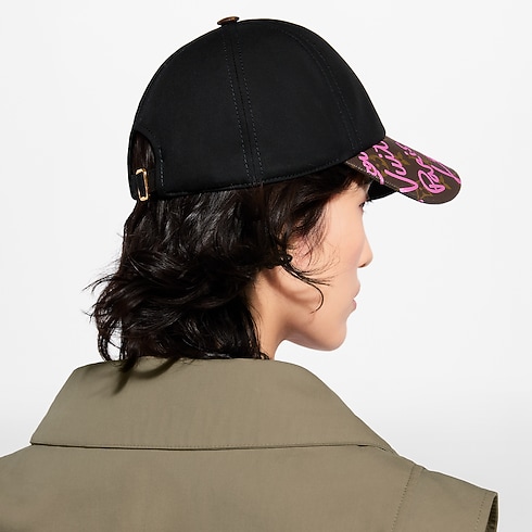LV Script Cap cropped worn view