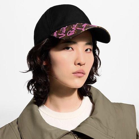 LV Script Cap worn view