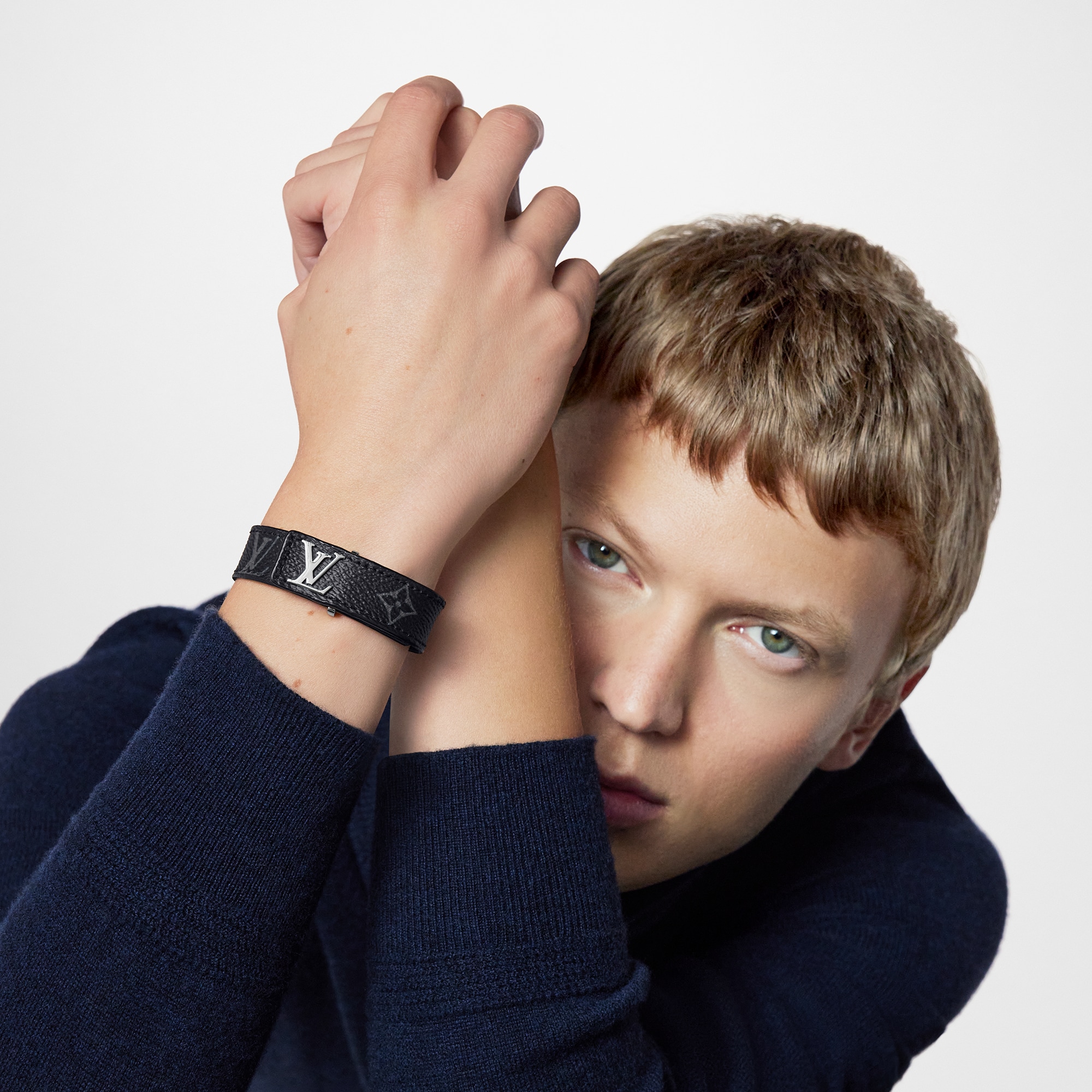 LV Slim 手環 Monogram Eclipse 帆布 in 男士