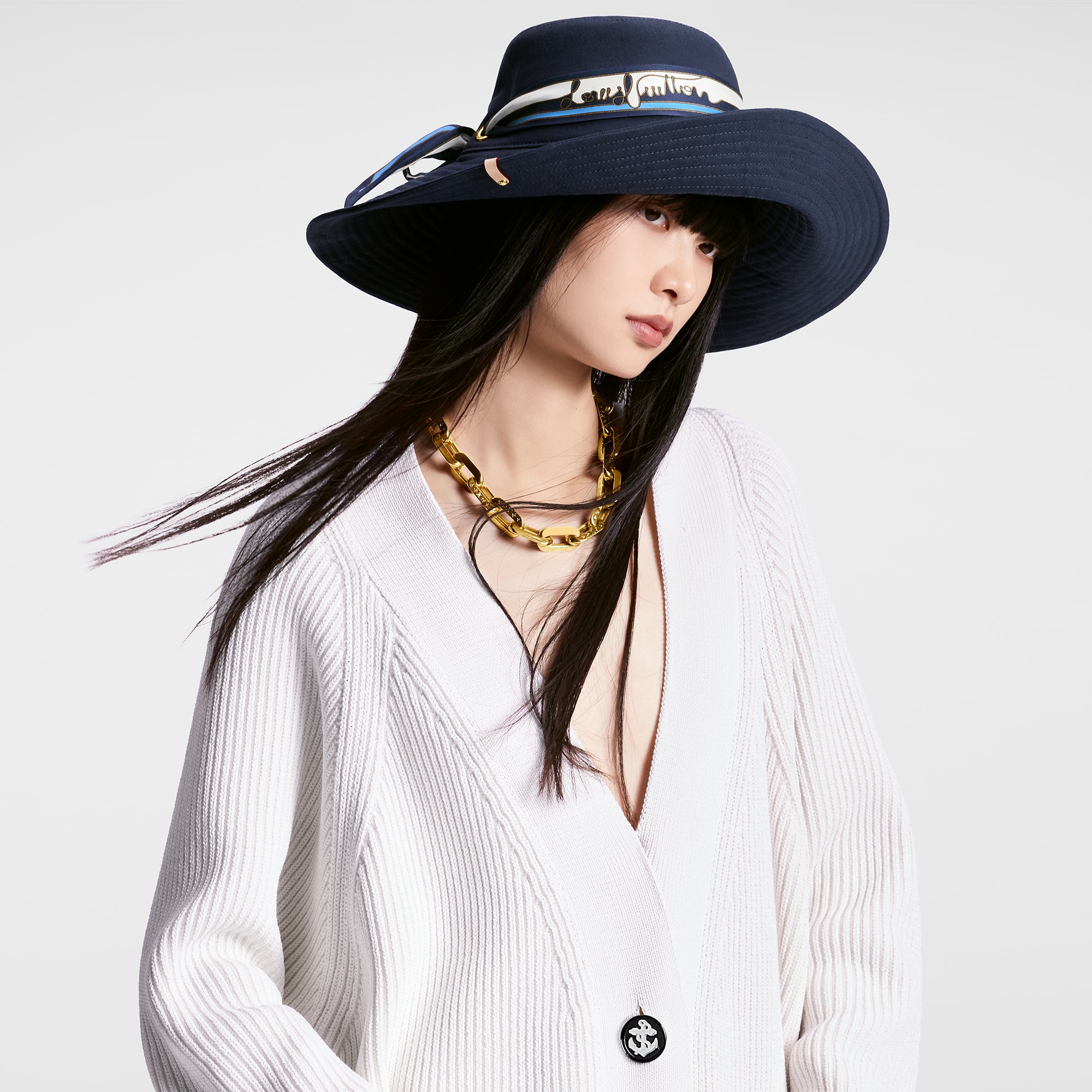 LV Stripes Hat . - Luxury Accessories - M7496M Blue | LOUIS 