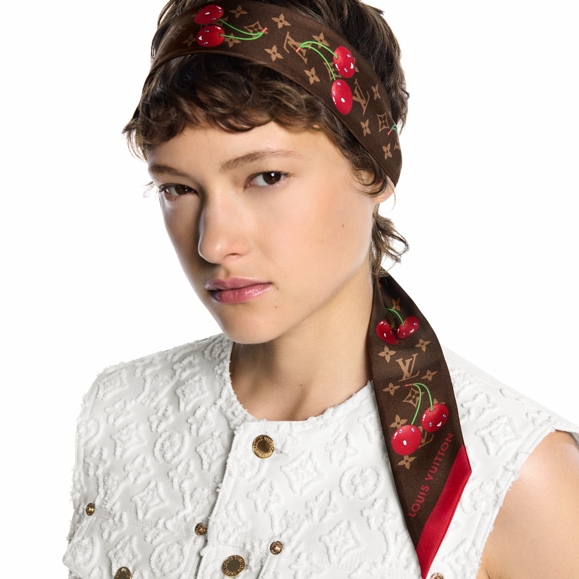 LV x TM Monogram Cerise 長絲巾 . in 女士