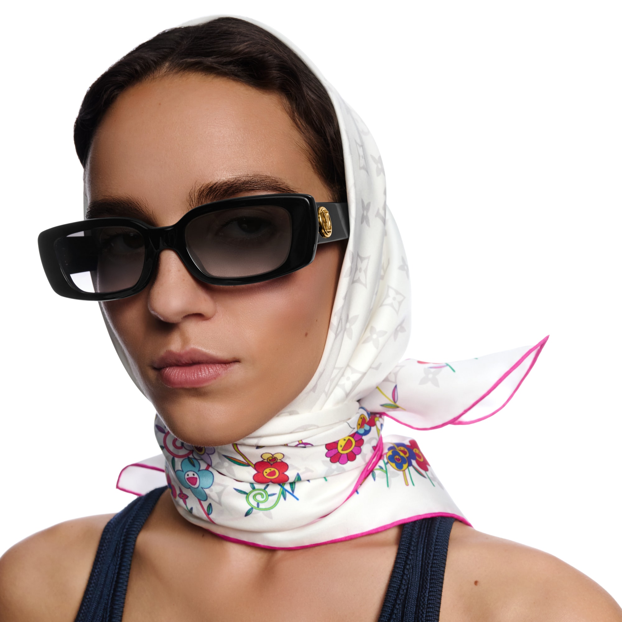 LV x TM Monogram Superflat Flowers Square 90 . in Women