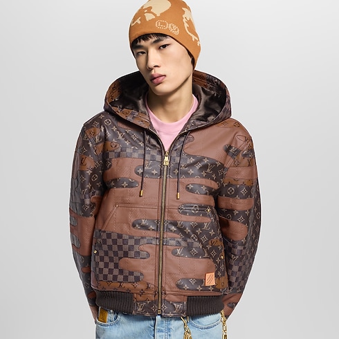 Made To Order Patchwork Leather Zipped Hoodie in Men's Ready to Wear All Ready to Wear collections by Louis Vuitton (Product zoom)