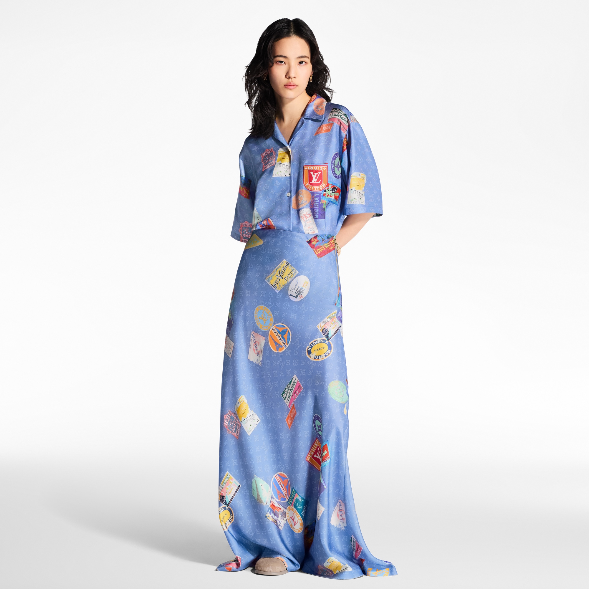 Mahina Patch Flared Maxi Skirt  in Women