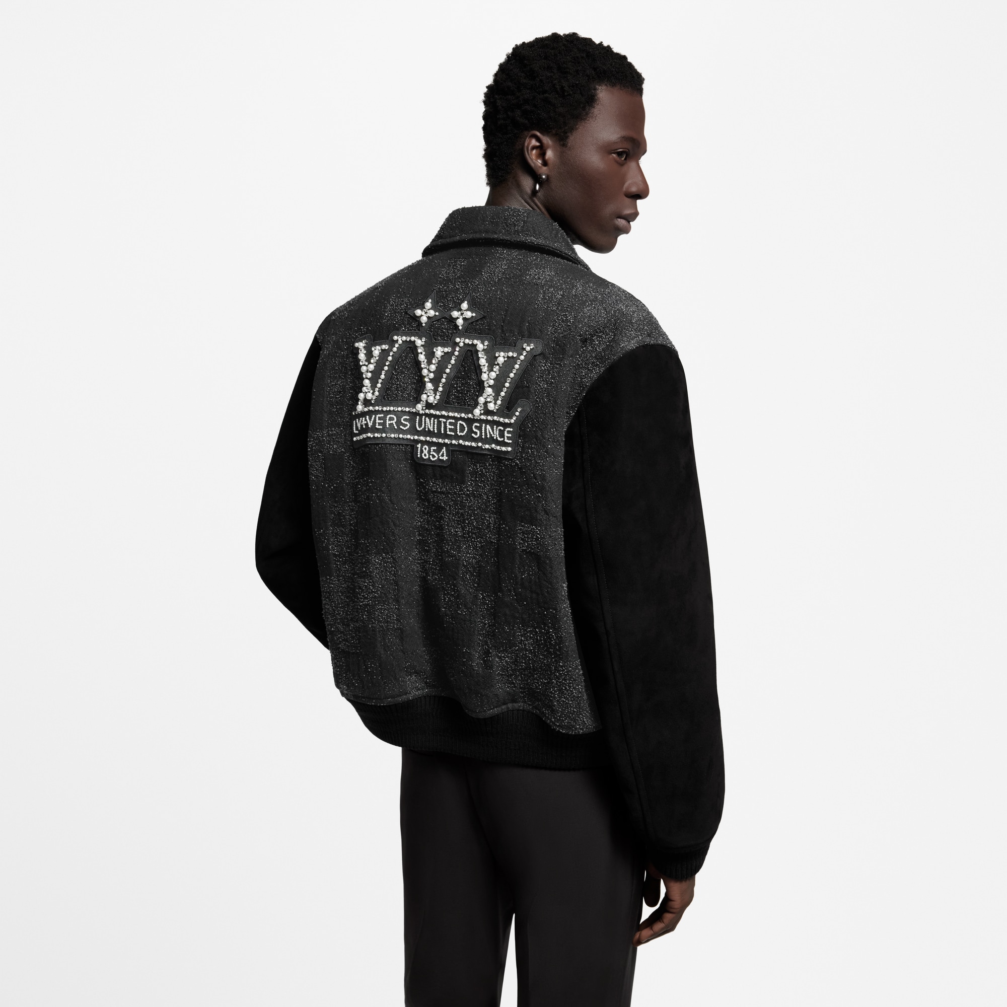 Mix Leather Varsity Blouson  in Men