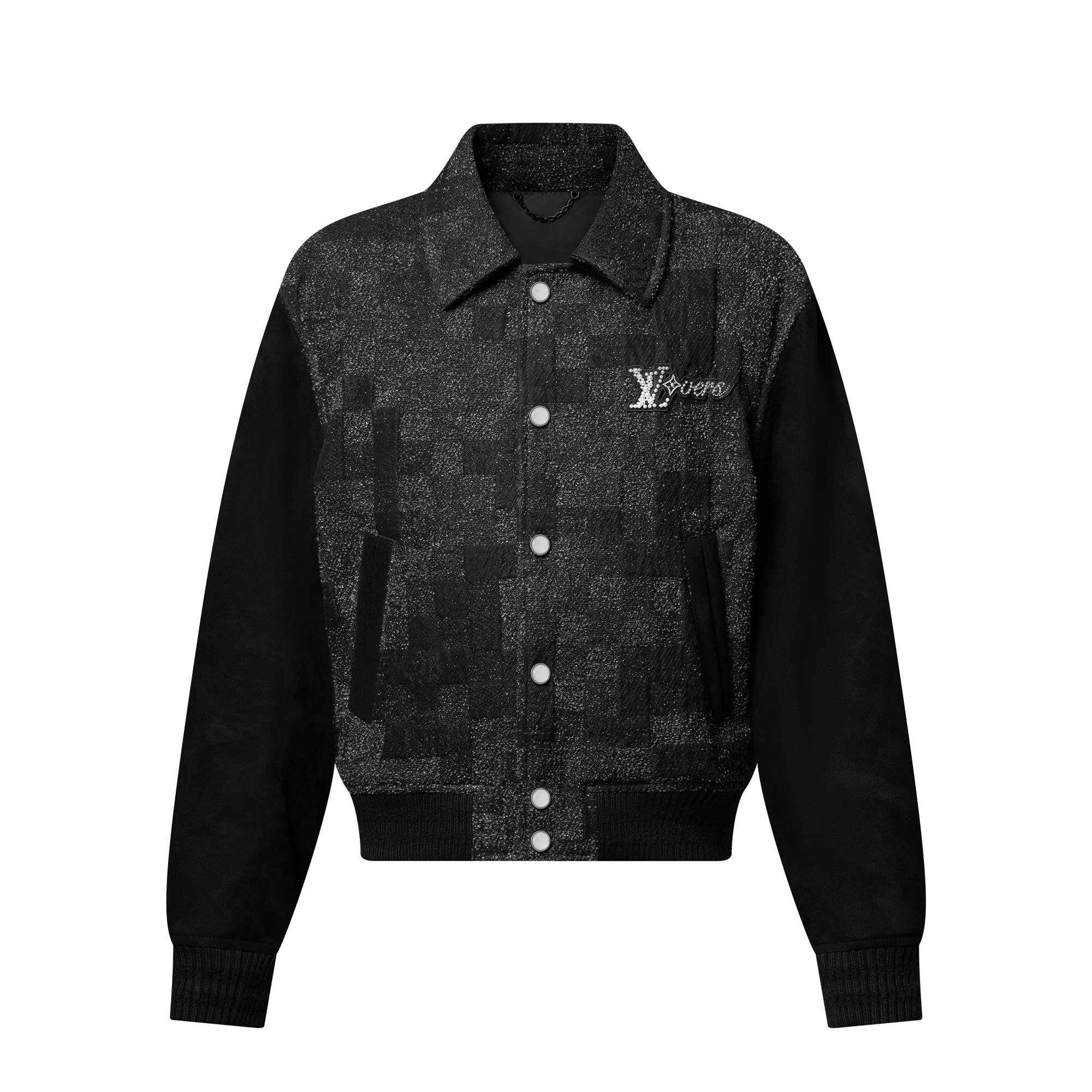 Mix Leather Varsity Blouson  in Men