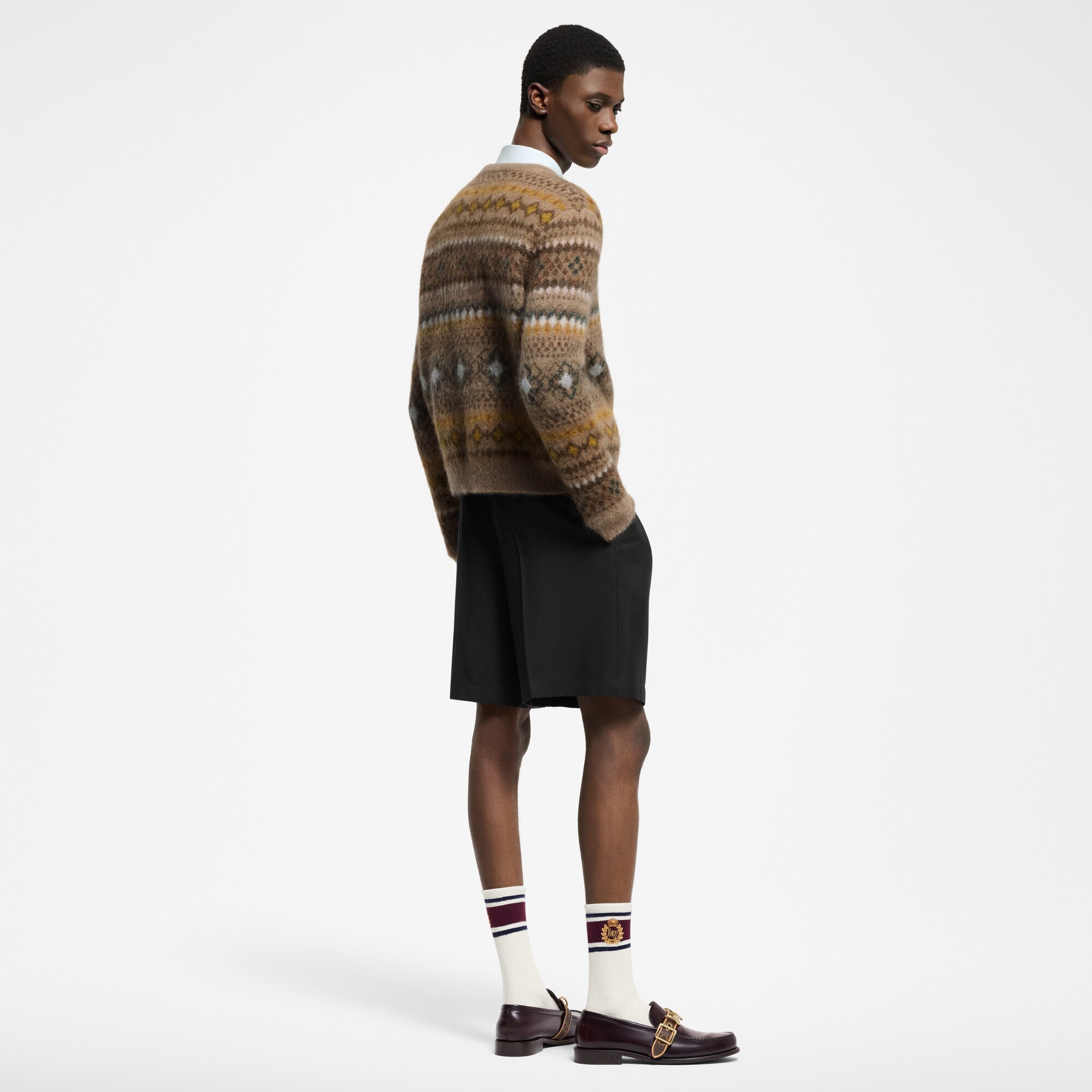 Mohair Blend Fair Isle Pullover  in Men