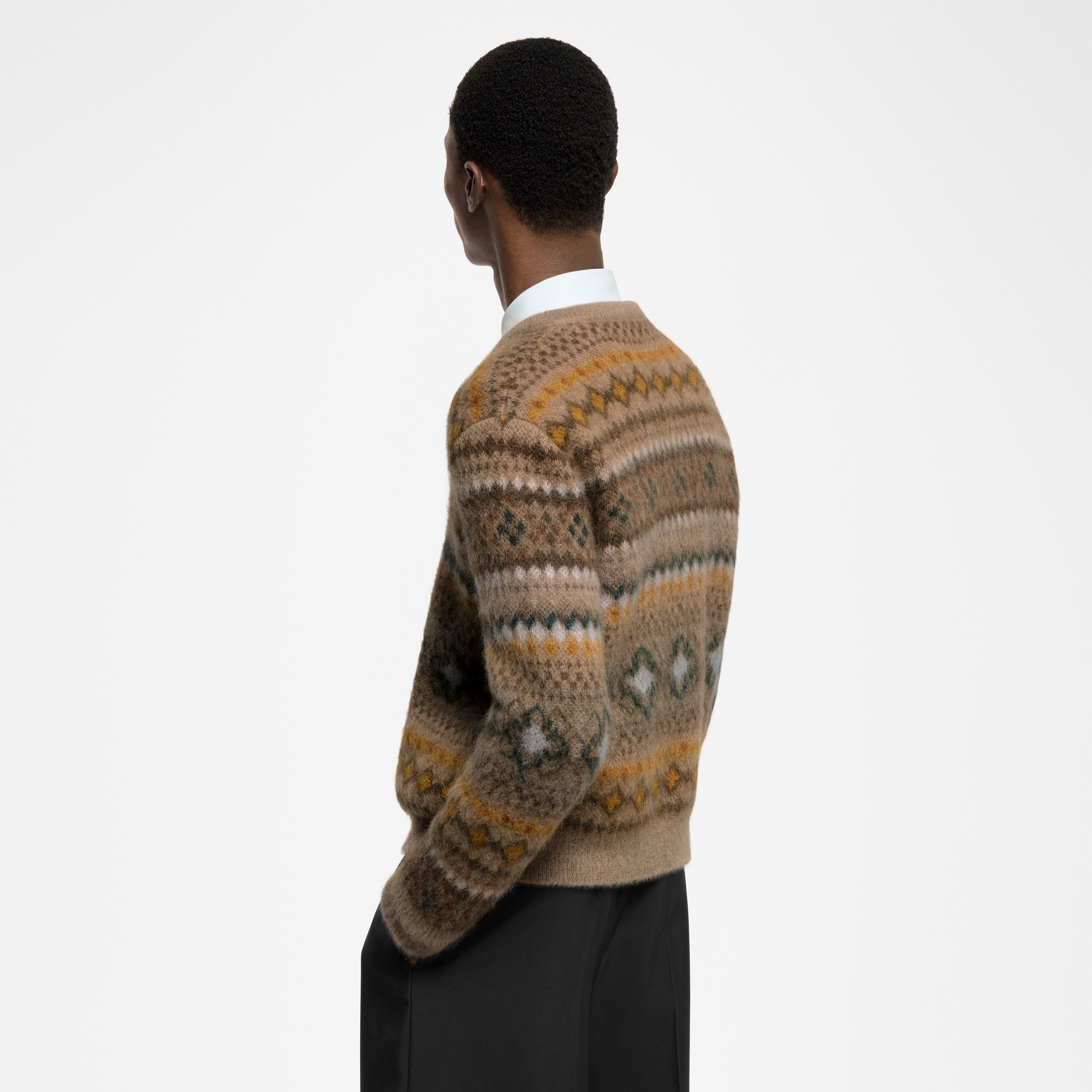 Mohair Blend Fair Isle Pullover  in Men