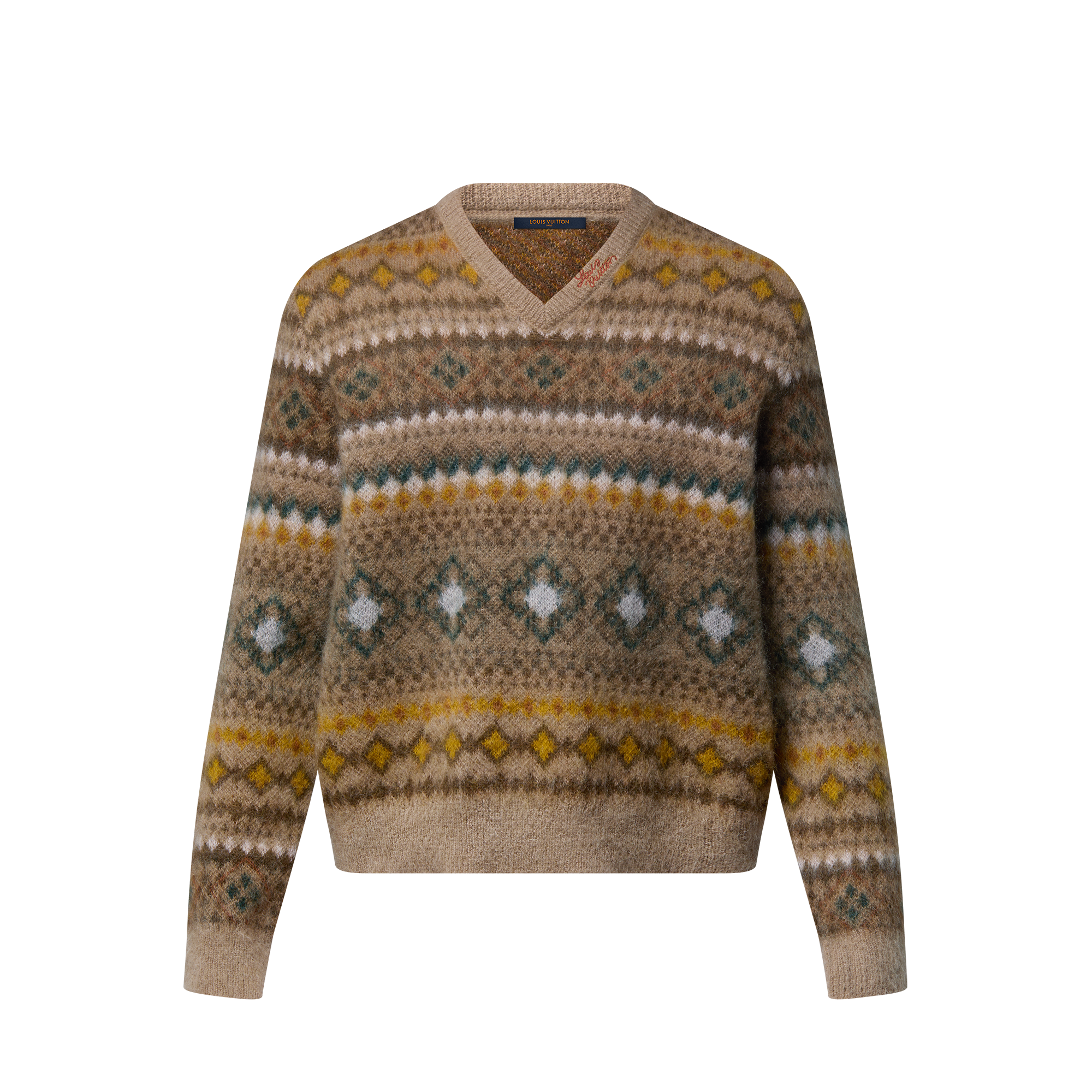 Mohair Blend Fair Isle Pullover  in Men
