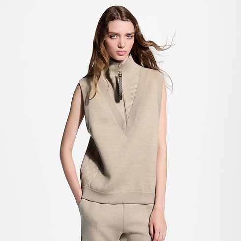 Monogram Accent Half-Zip Top in Women's Ready to Wear Knitwear collections by Louis Vuitton (Product zoom)
