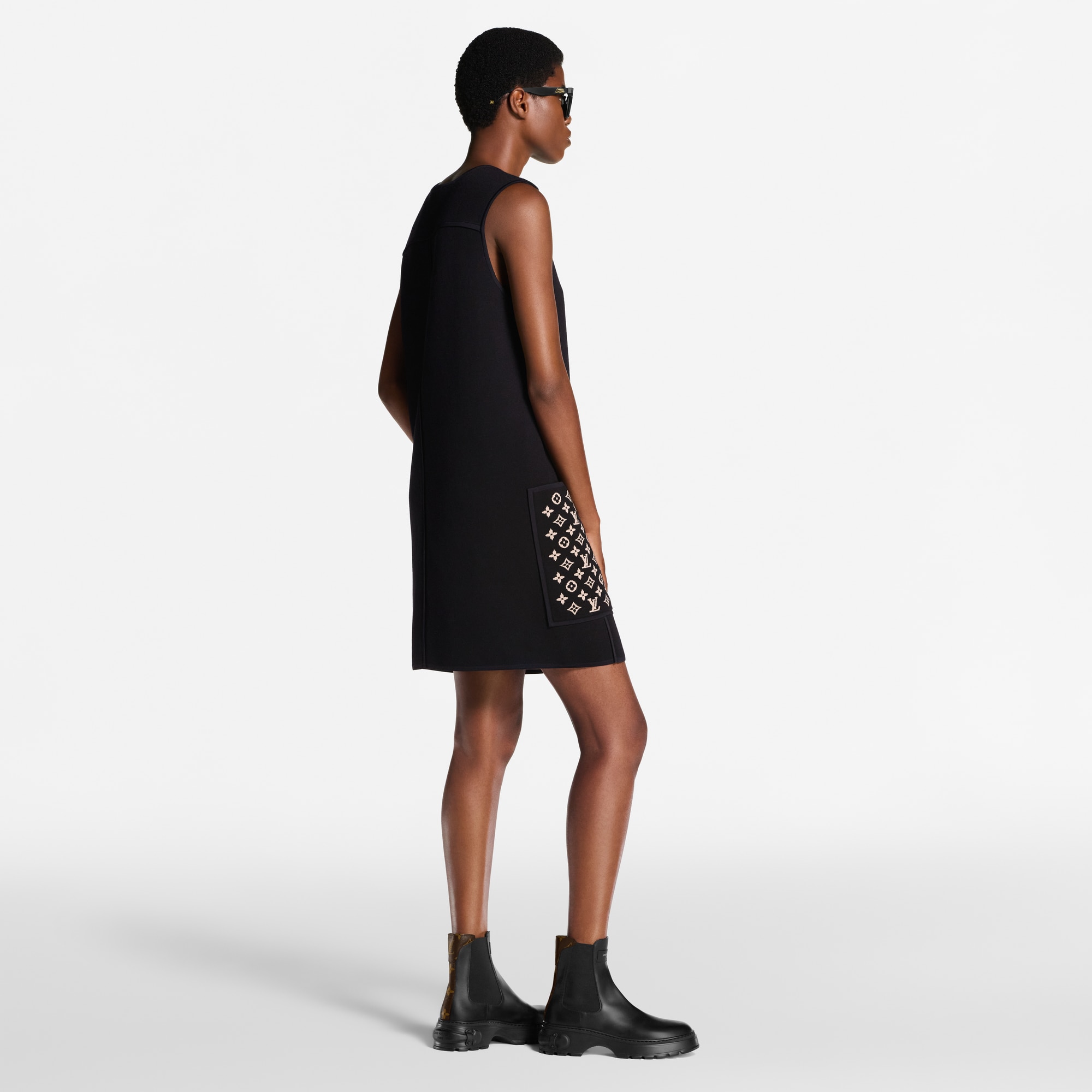 Monogram Accent Knit Dress  in Women