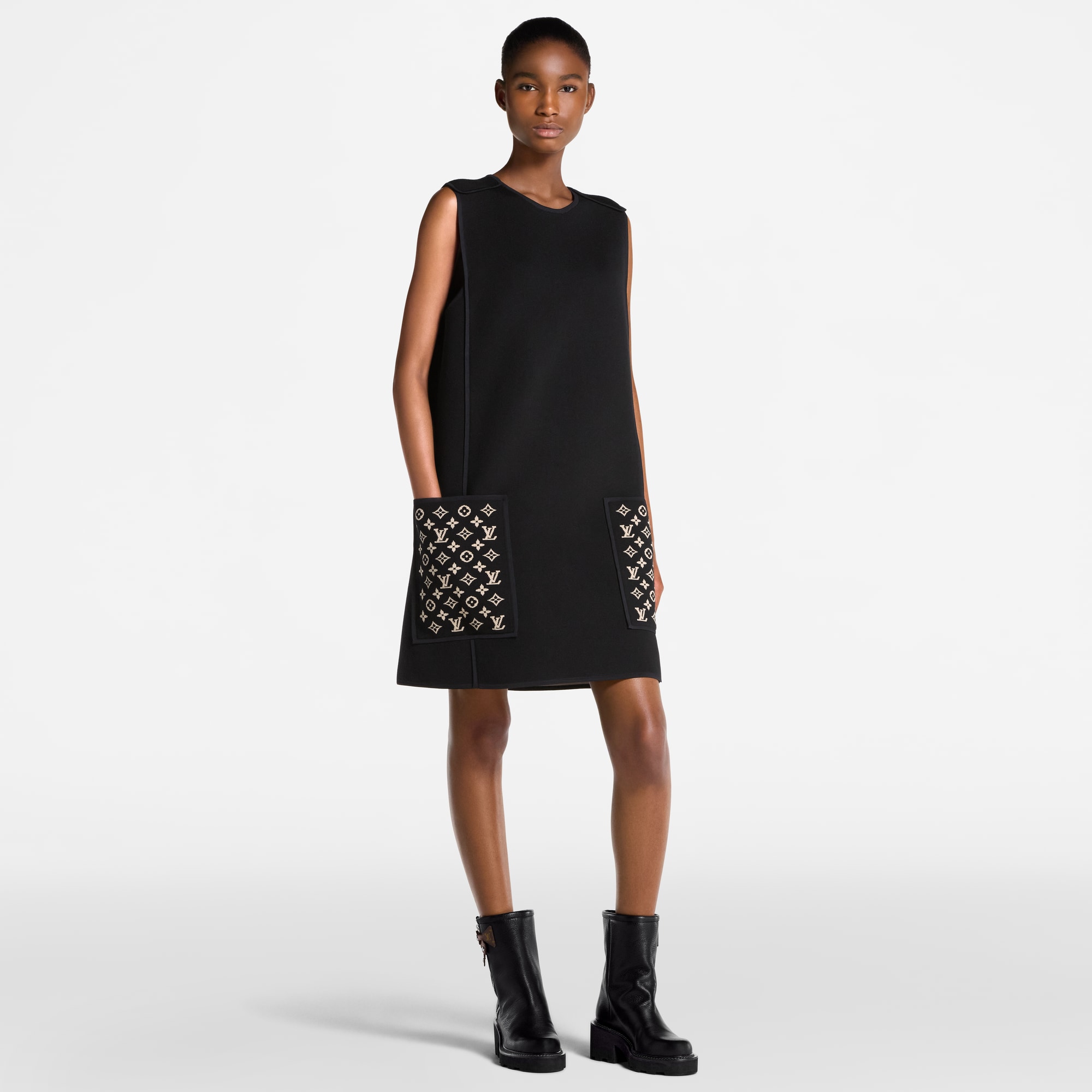 Monogram Accent Knit Dress  in Women
