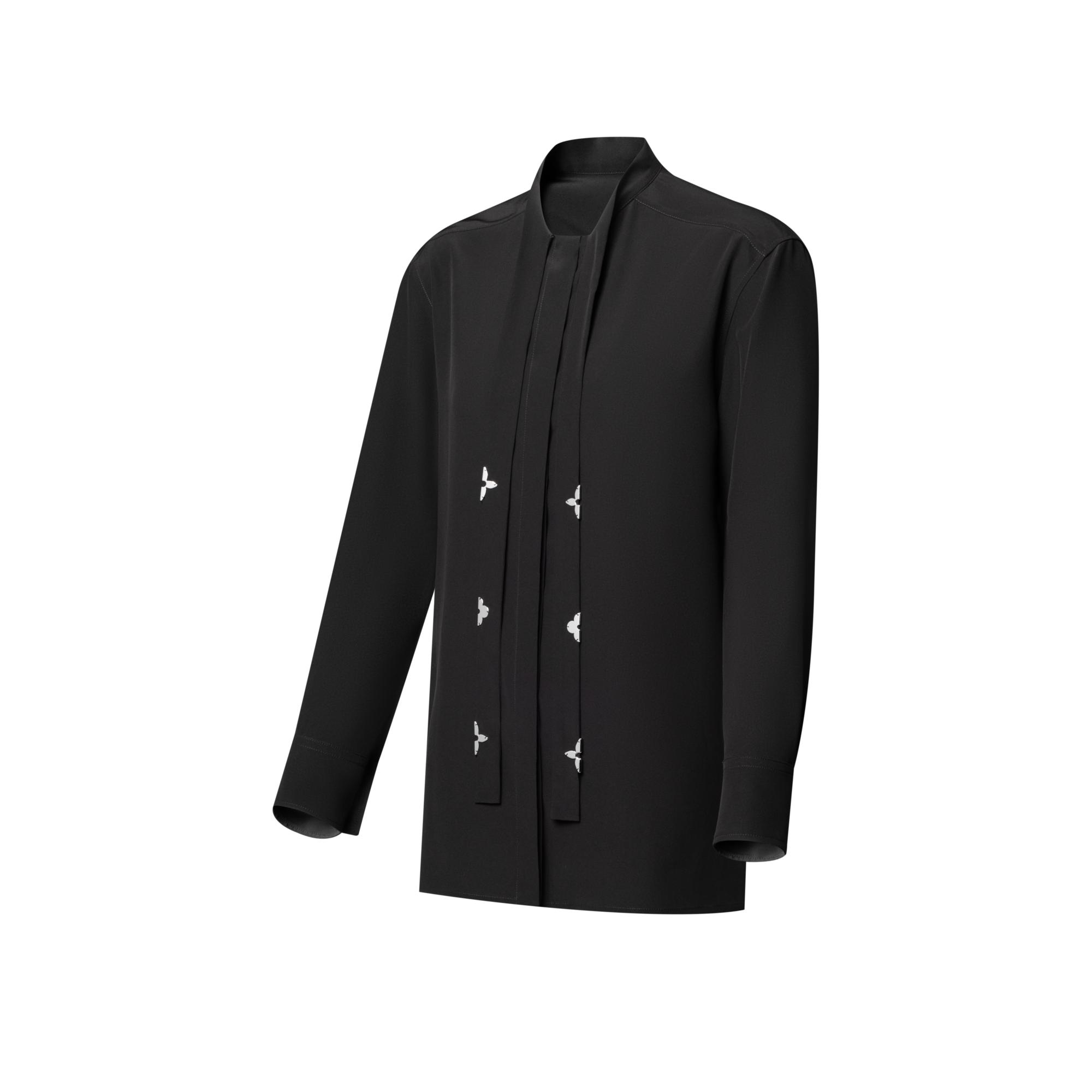 Monogram Accent Lavallière Blouse  in Women