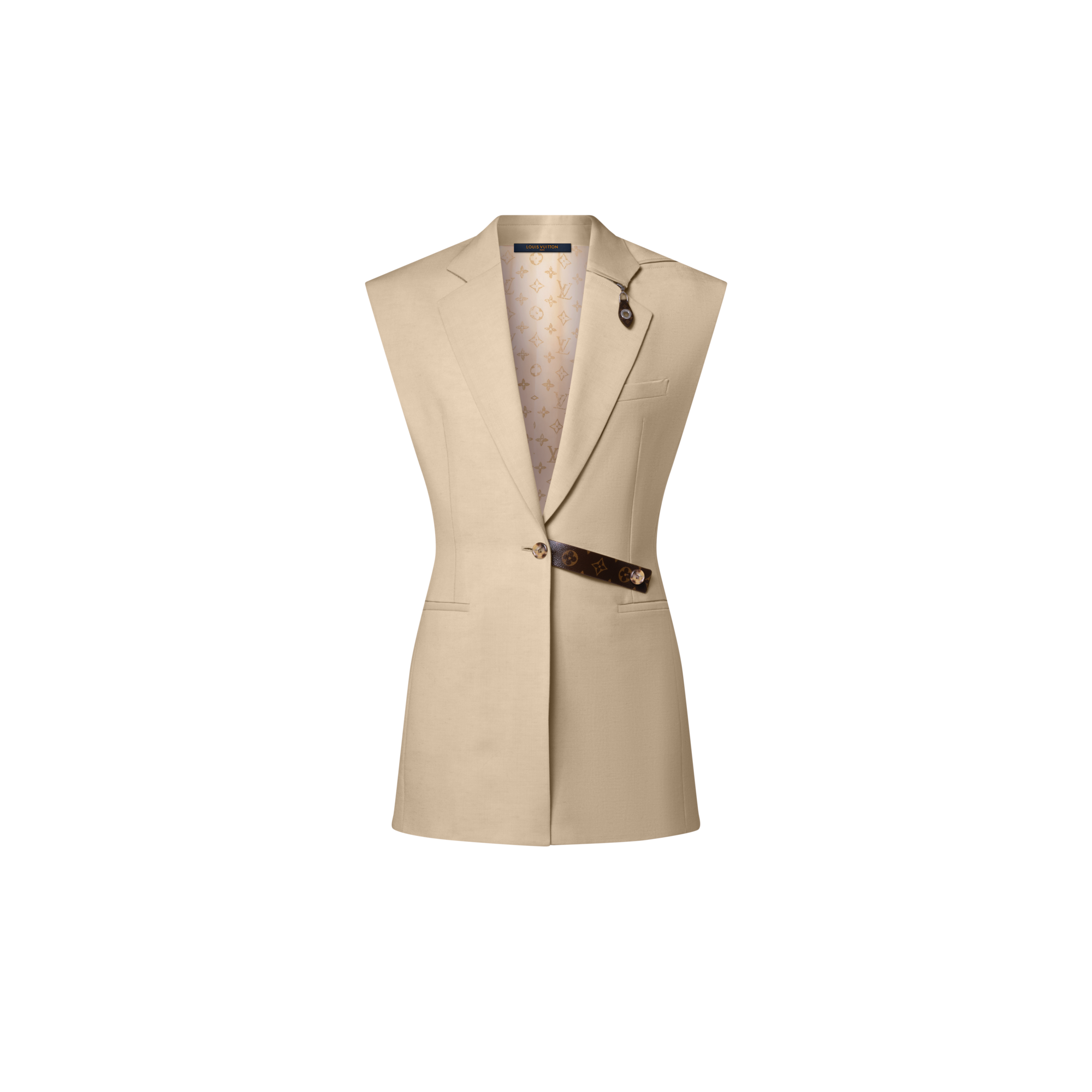 Monogram Accent Sleeveless Blazer  in Women