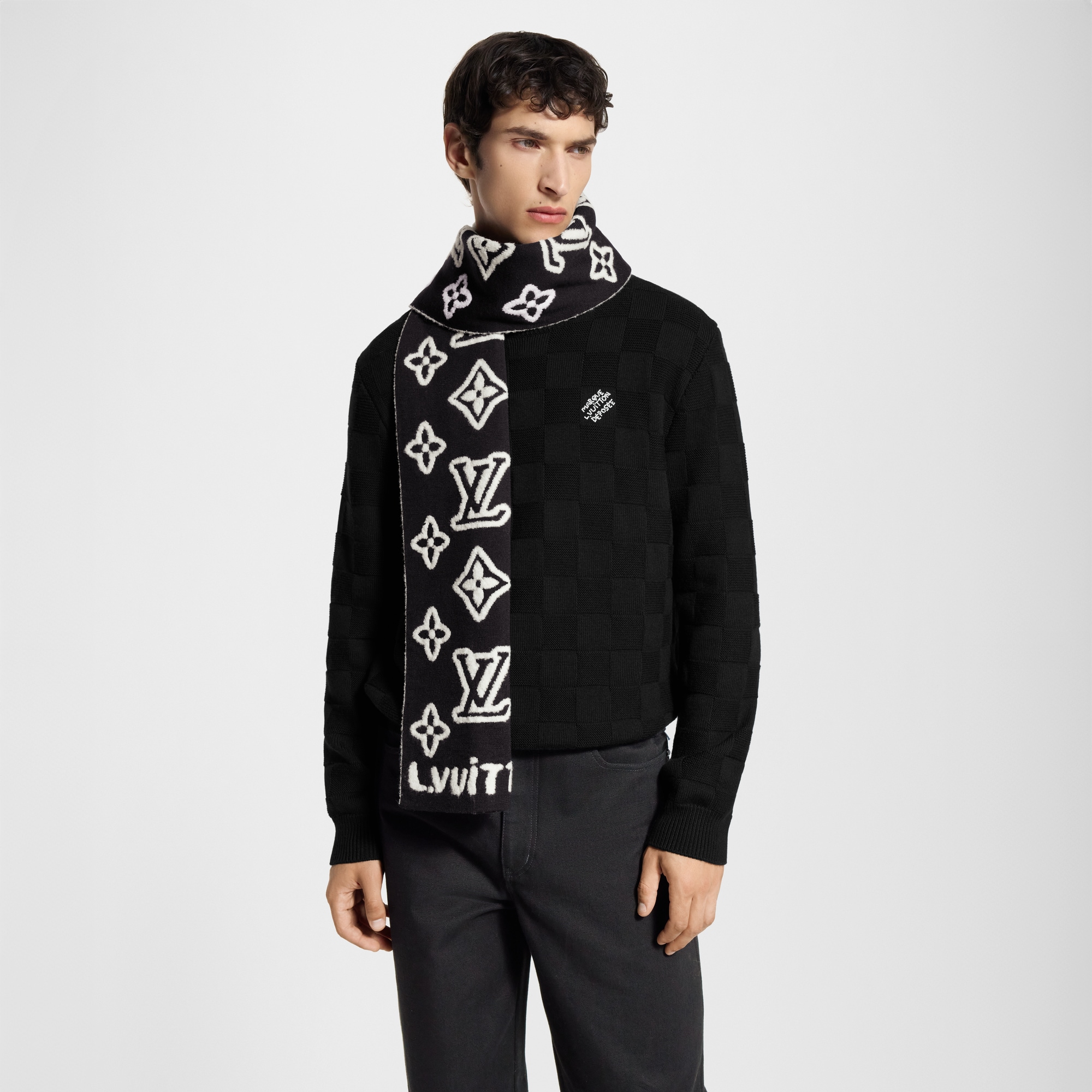 Monogram Blast Knitted Scarf . in Men