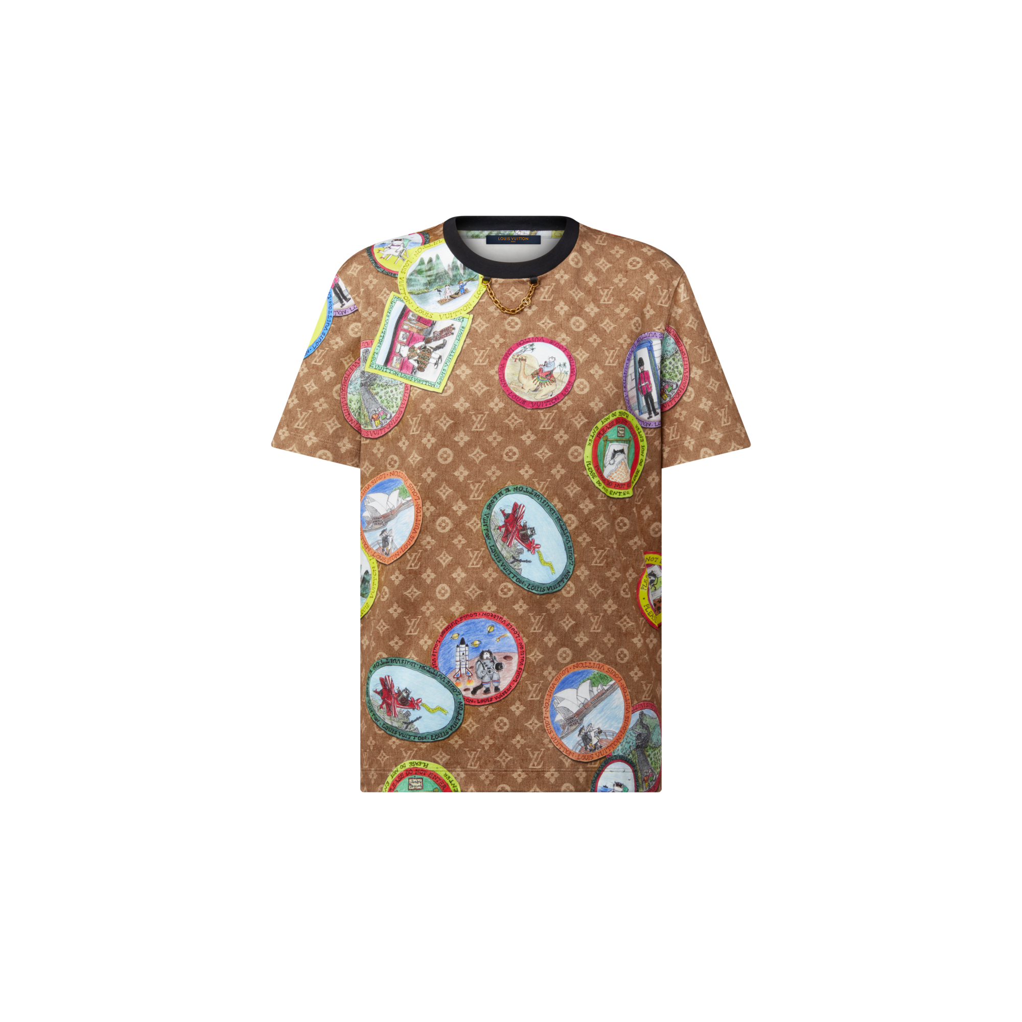 Monogram 小貓印章圖案 T 恤  in 女士