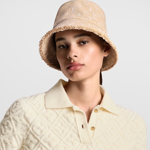 Monogram Denim Bucket Hat . in Women's Accessories Hats and Gloves collections by Louis Vuitton (Product zoom)
