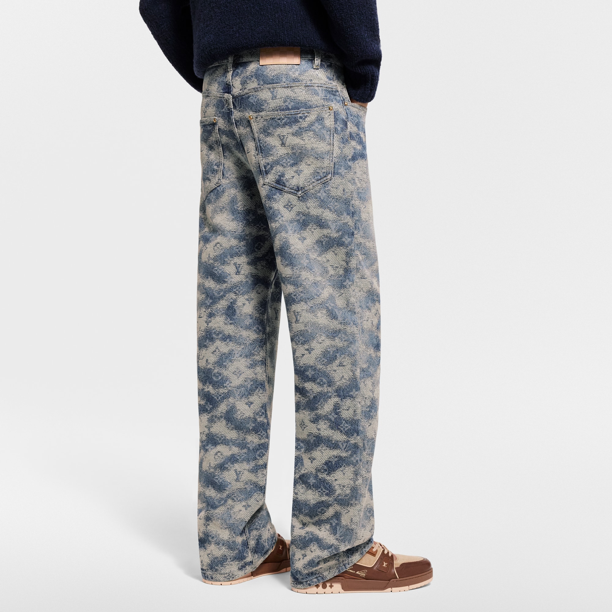 Monogram Denim Skate Pants  in Men