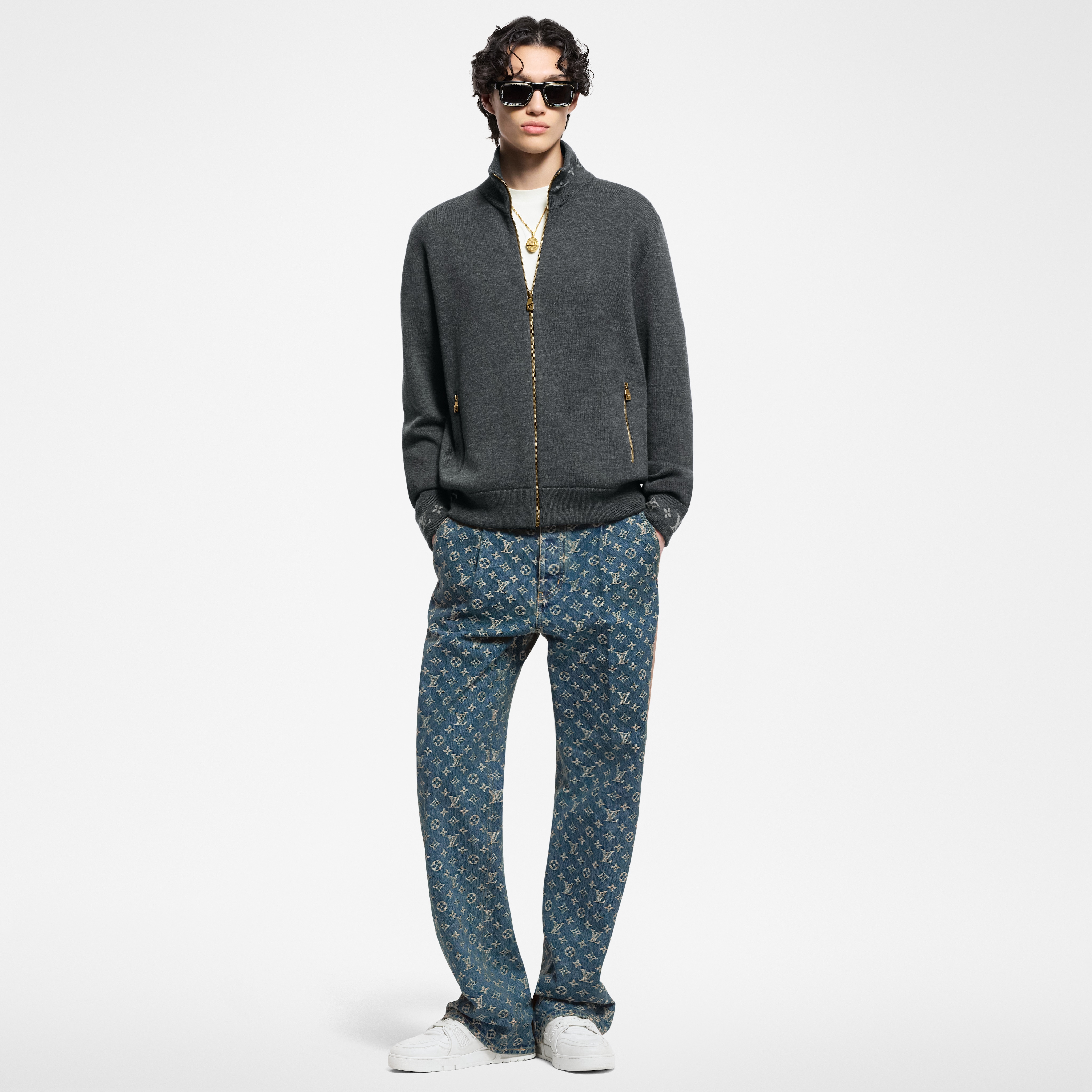 Monogram 剪裁牛仔褲  in 男士