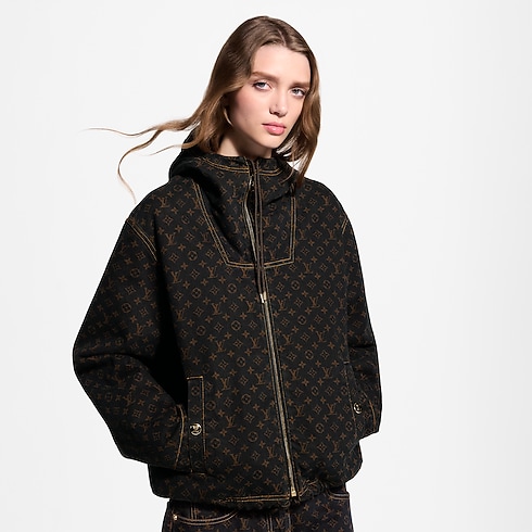 Monogram Denim Zip-Up Jacket in Women's Ready to Wear Coats and Jackets collections by Louis Vuitton (Product zoom)