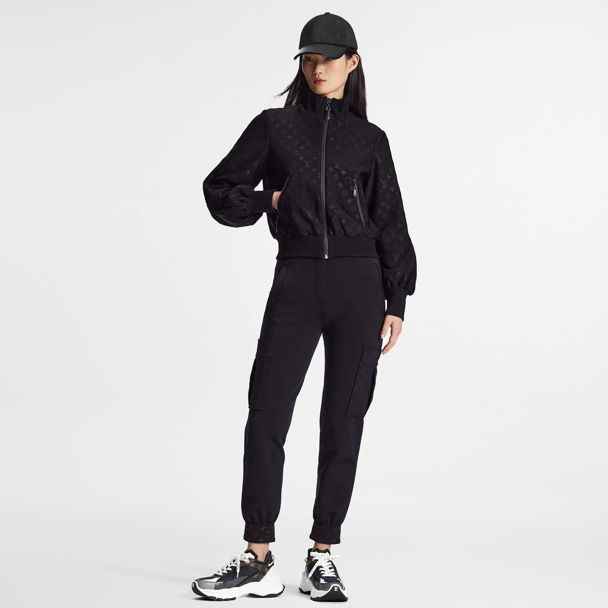 Monogram Detail Cargo Pants  in Women