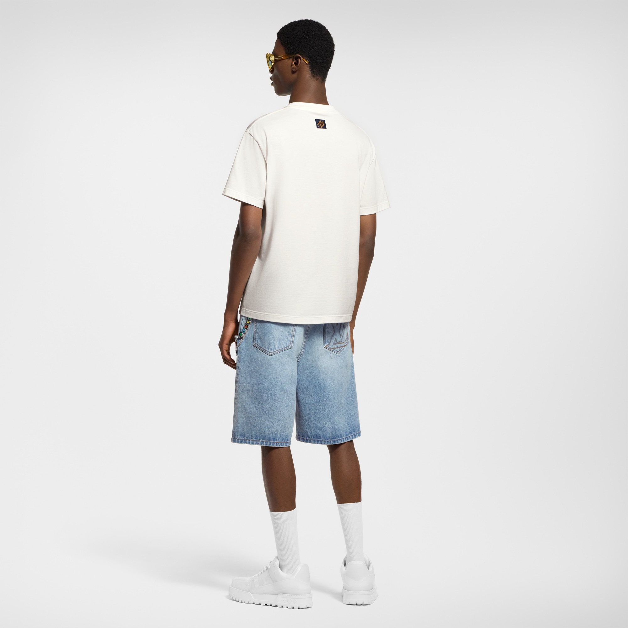 Monogram 花卉圖案立體漸變色印花 T 恤  in 男士