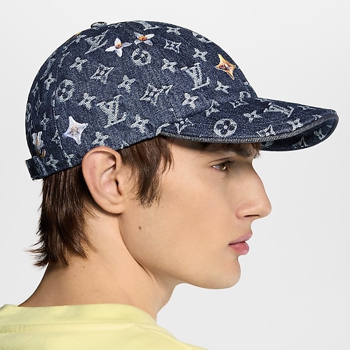 Monogram Flower Denim Cap . in Men's Accessories Hats, Beanies and Socks collections by Louis Vuitton (Product zoom)